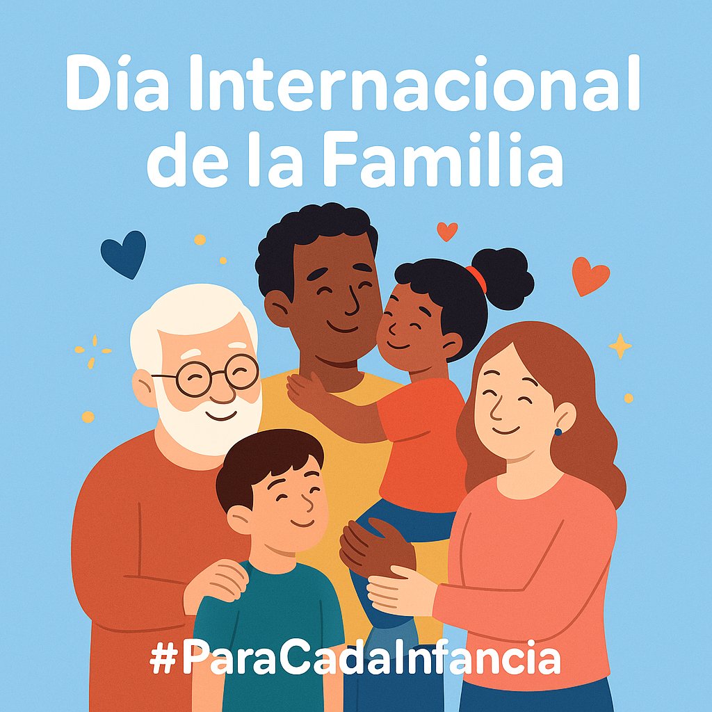 UNICEFPanama's tweet image. 🎉 Hoy celebramos el Día Internacional de la Familia
Las familias son el primer espacio donde niñas, niños y adolescentes deben sentirse seguros, aprenden, sueñan y crecen. 💙
#ParaCadaInfancia #UNICEFPanamá #DíaDeLaFamilia #InfanciaPrimero