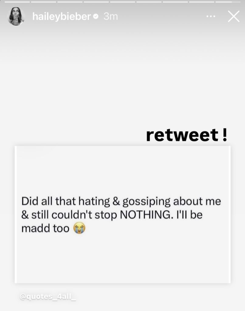 offmybieber's tweet image. HAILEY SAID STAYYY MADDD