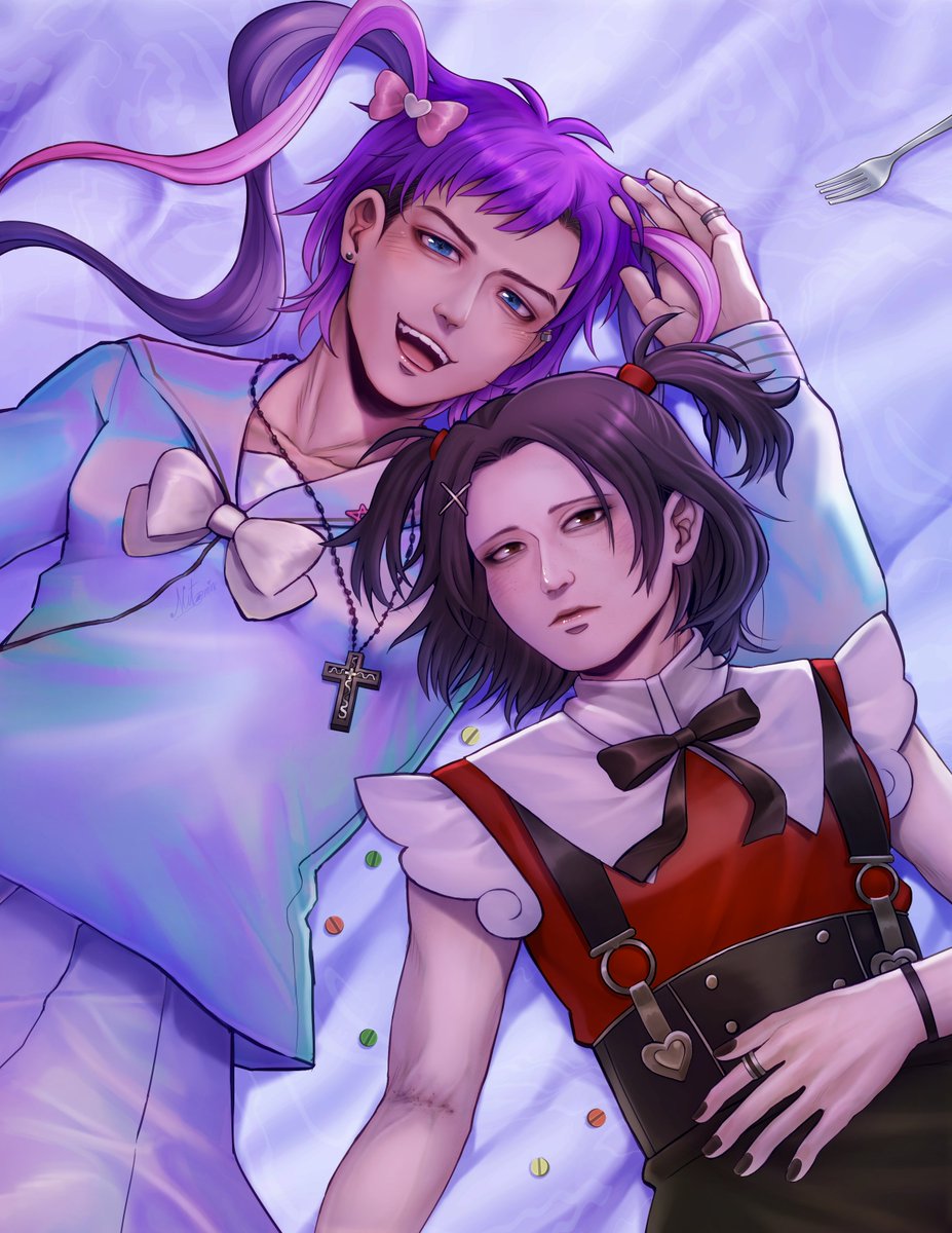 demondrief's tweet photo. T-Angel and Namkyu-chan (?)
(I drew this since March and forgot to flip it back 🥹 wrong angle)

#Thangyu #Player230 #Player124 #SquidGame2 https://t.co/oO4lhb4gEc