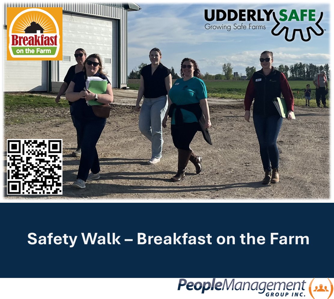 Safety is a priority for Breakfast on the Farm. Last night Denise Lynch, CHSC, CRSP Health &amp; Safety Manager supported the Committee by conducting a Safety Walk in preparation for Breakfast on the Farm-June 14, 2025 
at Hoenhorst Farms. Scan the QR code below to purchase tickets.