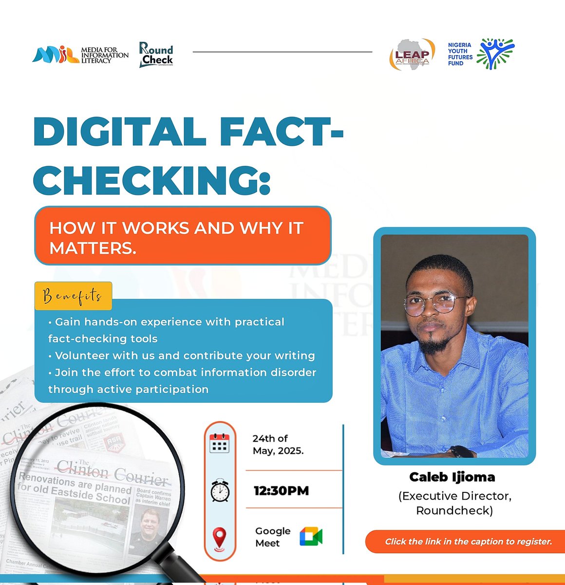 info_litera's tweet photo. Verify before you share! Join our upcoming webinar on Digital Fact-Checking and learn how to spot misinformation online. 

Register now and become a responsible digital citizen! 

https://t.co/7JUBVoeQWR

 #FactChecking #DigitalLiteracy #NYFF2025 #TheNigeriaWeWant #MIL2025 https://t.co/UAWIzOsLNT