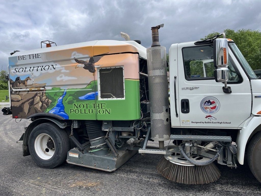bcpsky's tweet photo. BEHS students turned creativity into community impact with a custom street sweeper wrap for Mount Washington! 🚛🎨 Shoutout to Seth Bishop &amp; Siarra Ricketts! 📰 ➡️ https://t.co/YNTIFasAnW #BCPSInnovativeProblemSolver #BCPSCommunityContributor #MovingForward https://t.co/p5cIKn1r33