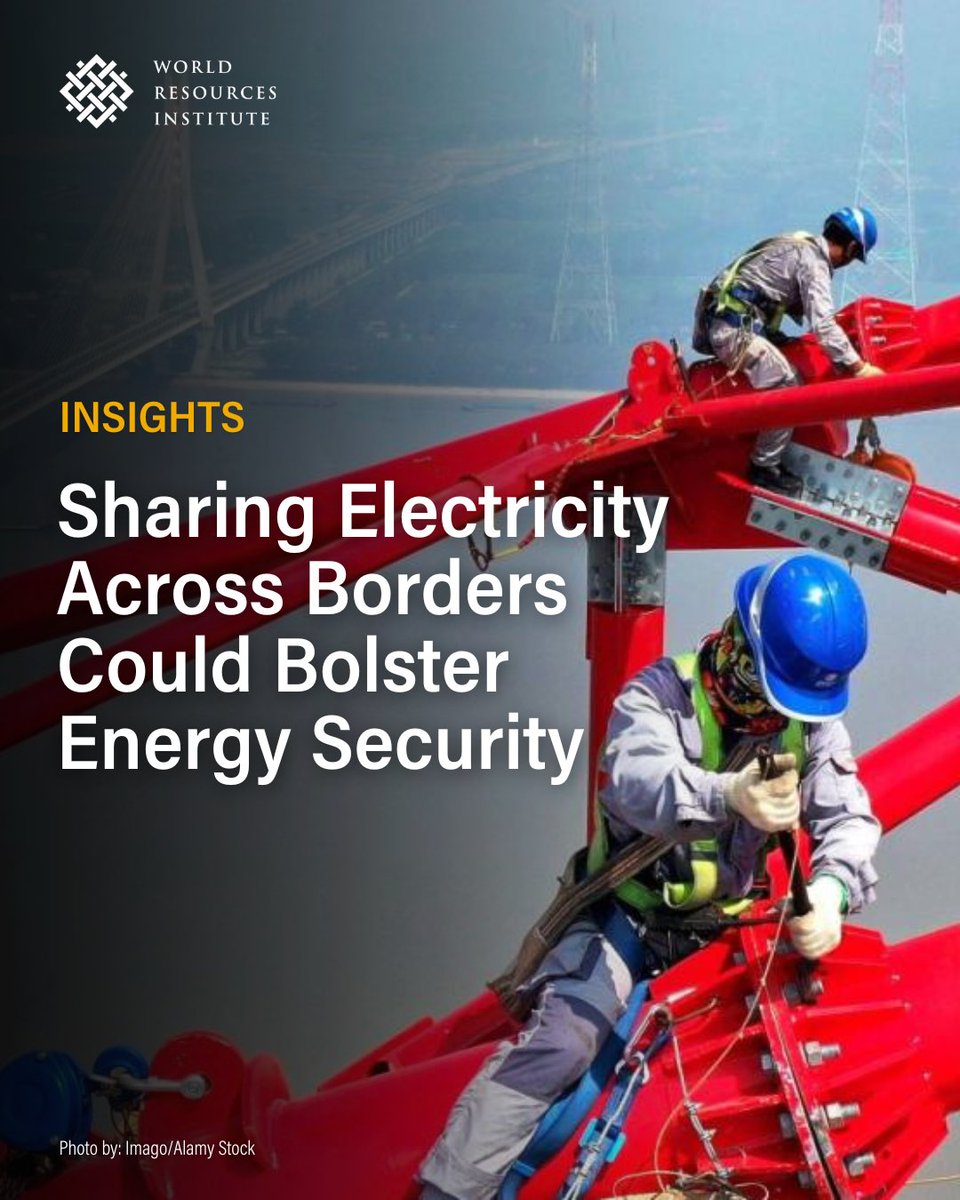 WRI Climate (@wriclimate) on Twitter photo As factors like new data centers, political conflicts and extreme weather strain #EnergySecurity, sharing electricity across borders can be one solution.
The newest article from <a href="/WRIEnergy/">WRI Polsky Energy Center</a> shows how countries can unlock the benefits of interconnection: go.wri.org/gridenergytw As factors like new data centers, political conflicts and extreme weather strain #EnergySecurity, sharing electricity across borders can be one solution.
The newest article from <a href="/WRIEnergy/">WRI Polsky Energy Center</a> shows how countries can unlock the benefits of interconnection: go.wri.org/gridenergytw