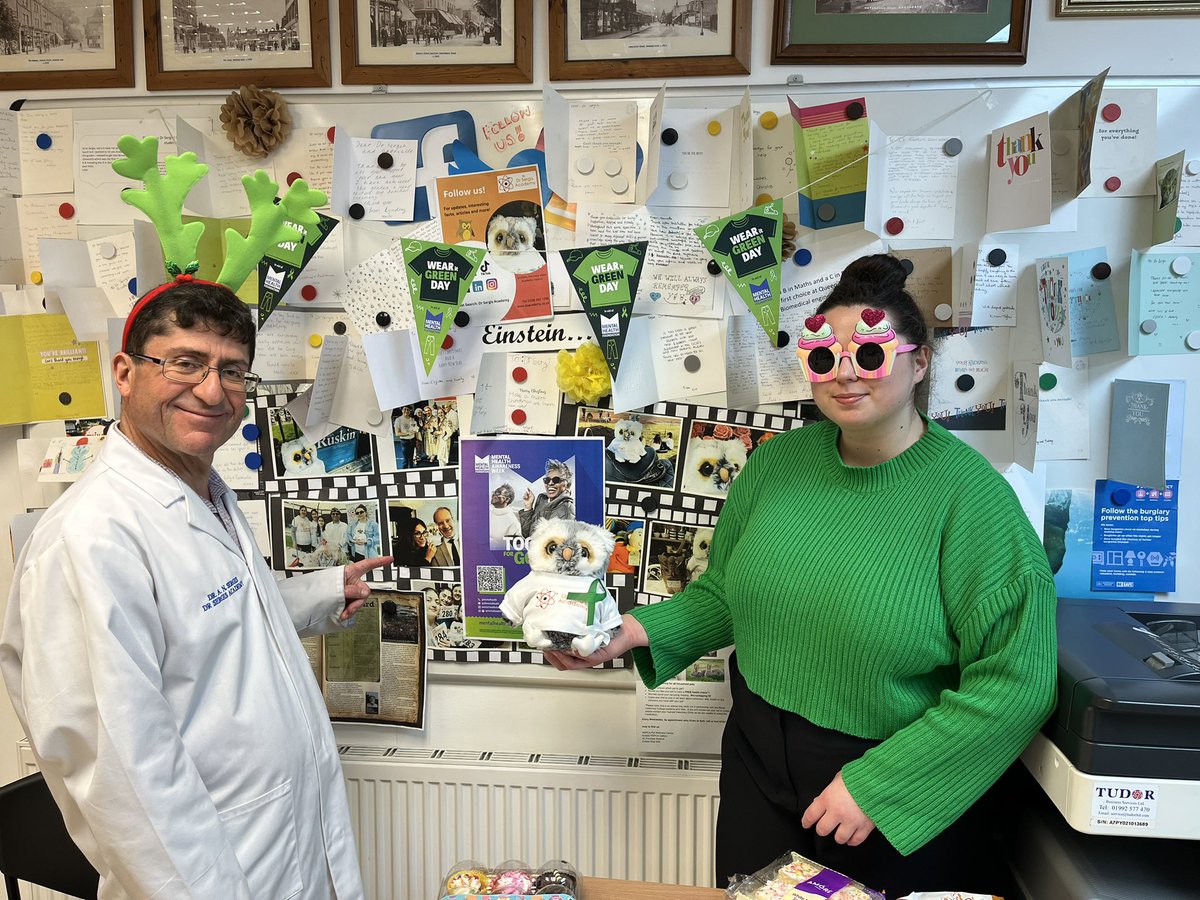 AndrewSergis's tweet photo. 💚💚WEAR IT GREEN DAY: For Mental Health Awareness Week this week, the Dr Sergis Academy held a little bake sale to help raise money for the Mental Health Foundation. Cakes are still available tomorrow! #mentalhealthawarenessweek #mentalhealthmatters #mentalhealthfoundation https://t.co/Jep340Af2p