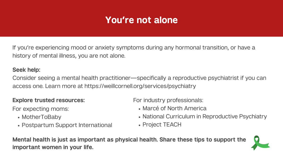 Weill Cornell Medicine Psychiatry (@wcmpsychiatry) on Twitter photo This #MentalHealthAwarenessMonth, we’re spotlighting how hormonal changes impact women’s mental health. Swipe to learn more & hear insights from <a href="/WeillCornell/">Weill Cornell Medicine</a> experts Dr. Hermann & Dr. Osborne on our #OnTheMind podcast episode on reproductive psychiatry: bit.ly/3JkP8ZK This #MentalHealthAwarenessMonth, we’re spotlighting how hormonal changes impact women’s mental health. Swipe to learn more & hear insights from <a href="/WeillCornell/">Weill Cornell Medicine</a> experts Dr. Hermann & Dr. Osborne on our #OnTheMind podcast episode on reproductive psychiatry: bit.ly/3JkP8ZK