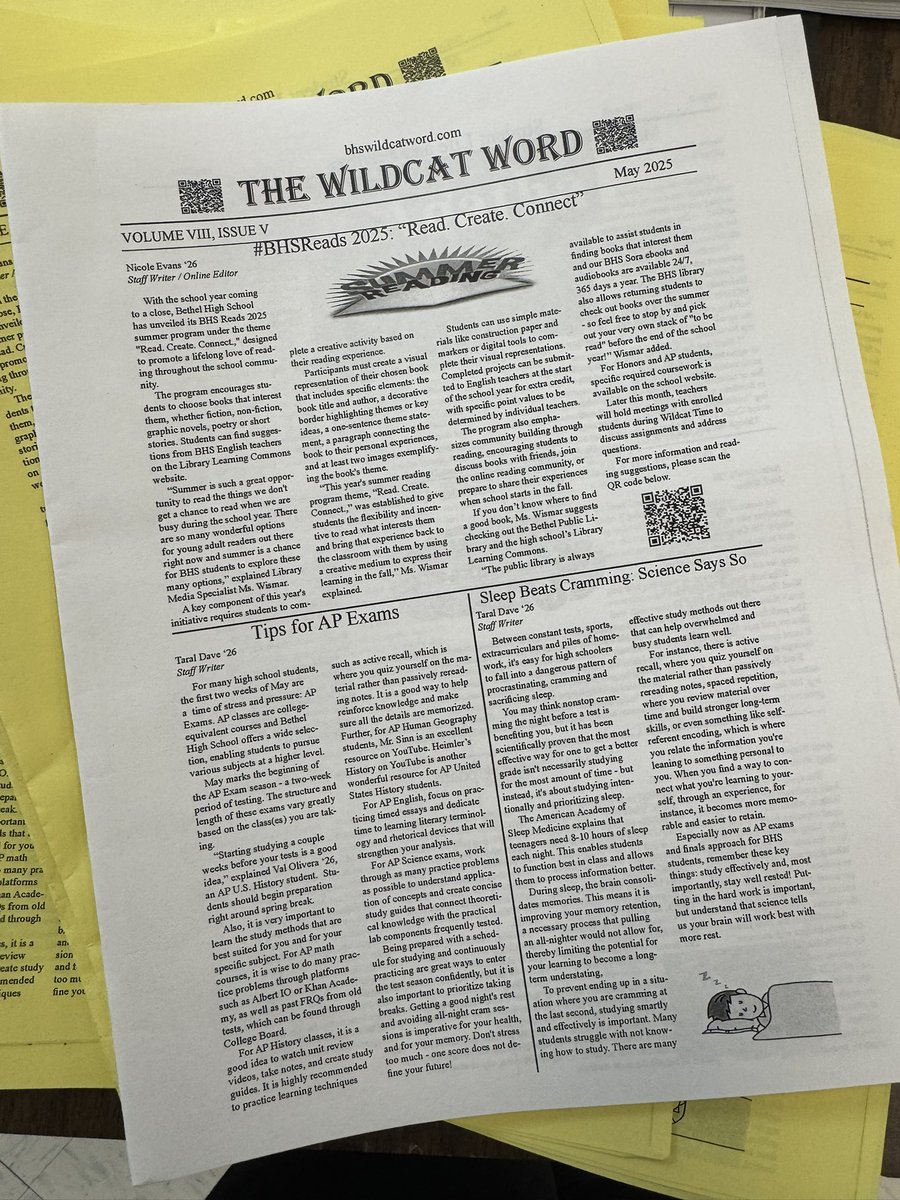 The last edition of this school year’s Wildcat Word is here- grab a copy from the main office, LLC or from your English teacher!