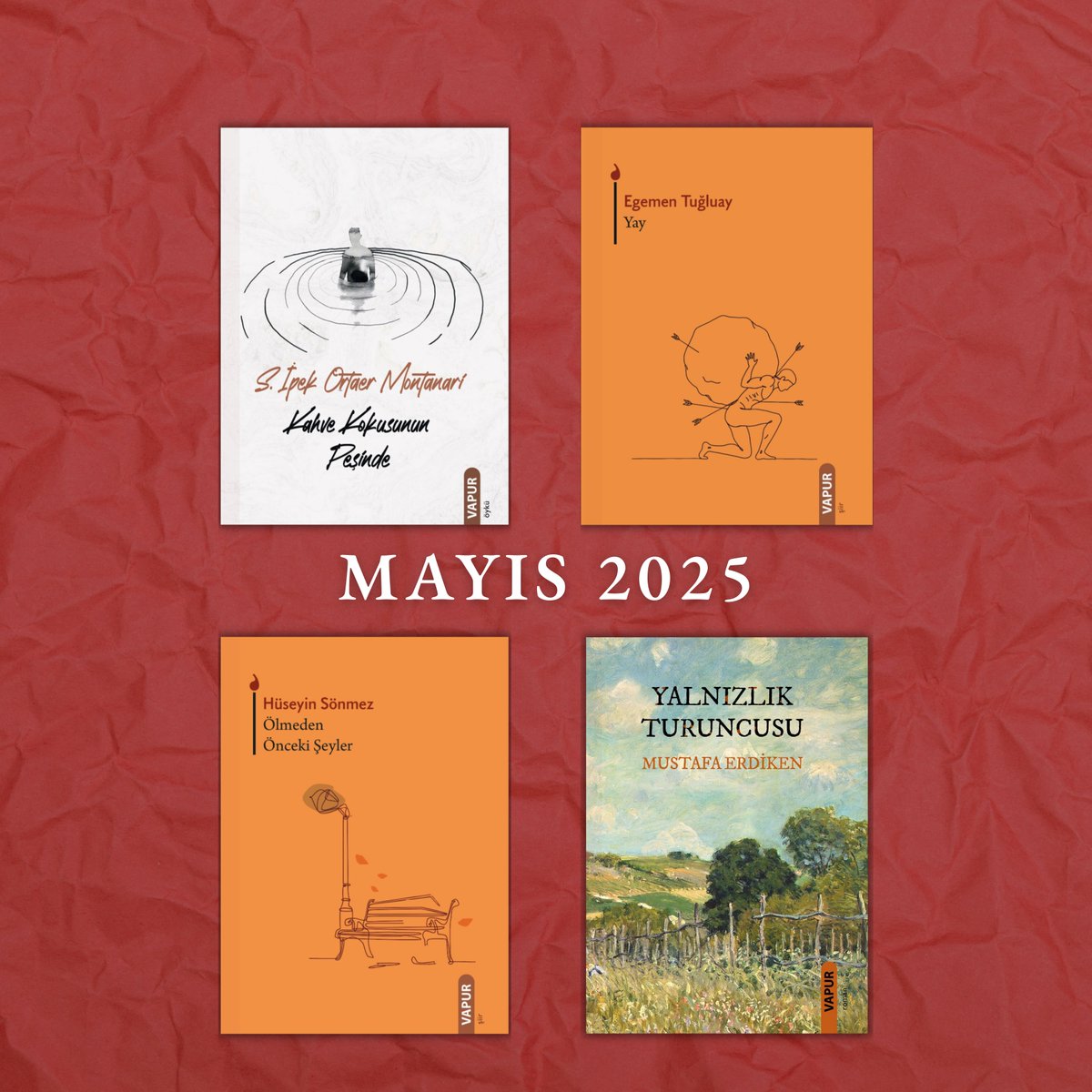 Mayıs'ın ilk yarısında çıkan kitaplarımız tüm kitapçılarda, devamı yakında!

vapuryayinlari.com.tr