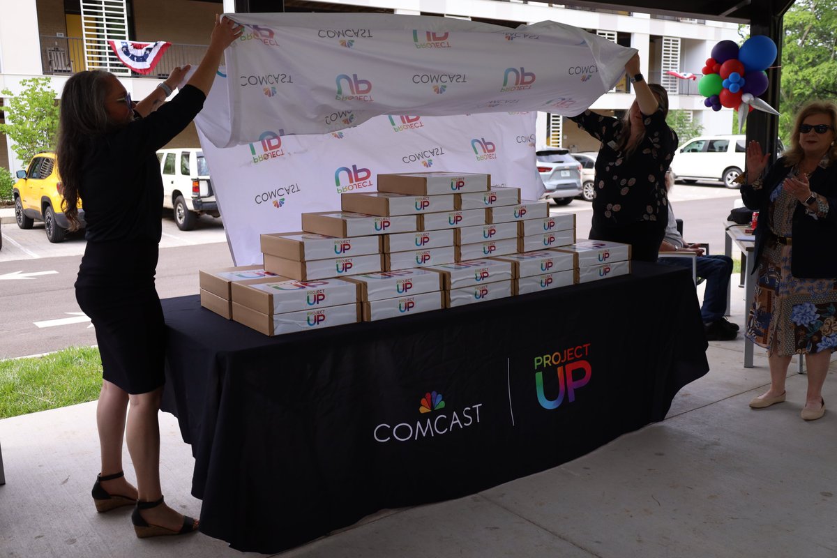 Thanks to a partnership with Comcast, residents at Liberty Place now have access to free high-speed internet! A Lift Zone WiFi hotspot launched today, and residents also received new laptops. #DigitalLiteracy #LiftZone #Comcast #PartnershipsMatter #LibertyPlace
