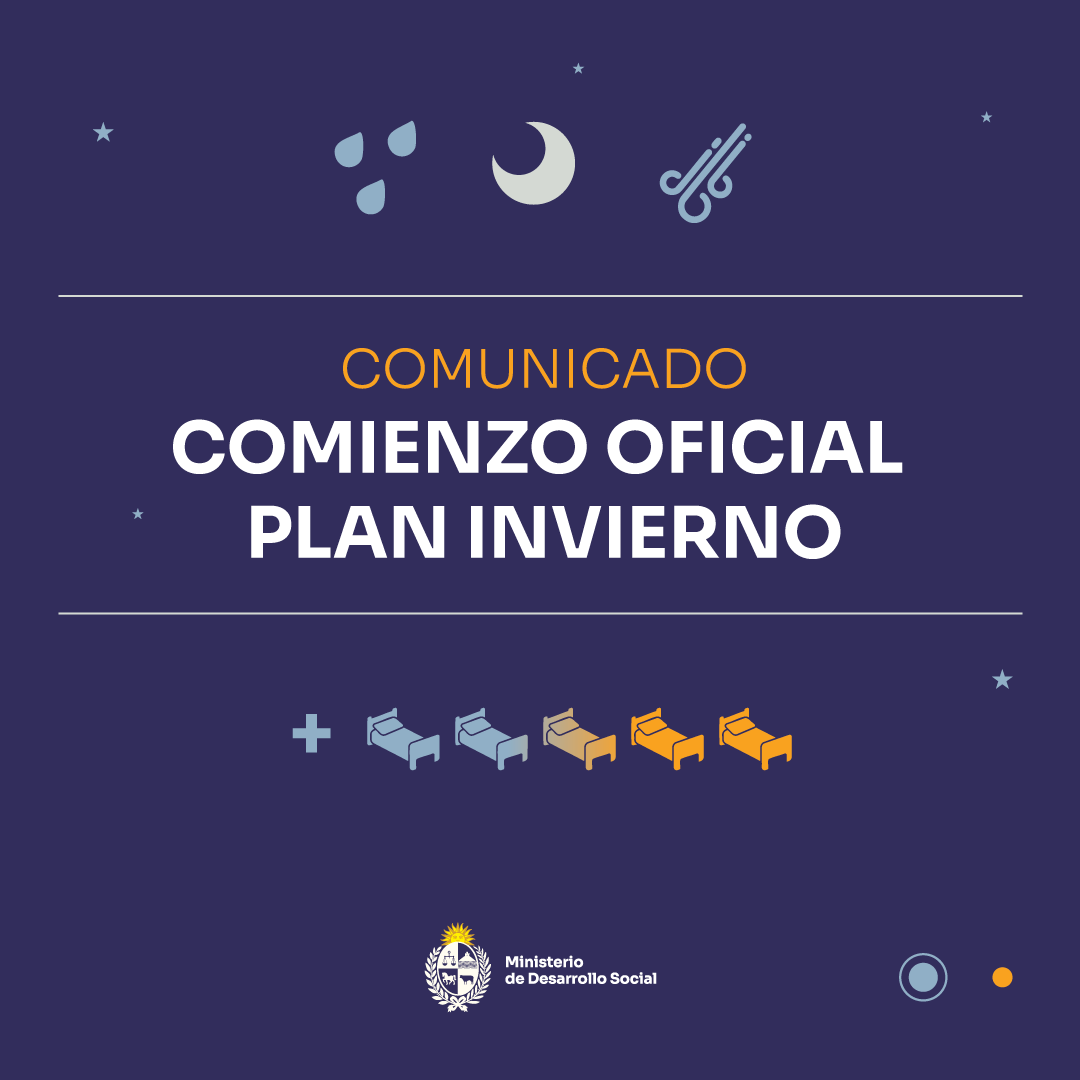 COMUNICADO: COMIENZO OFICIAL DEL PLAN INVIERNO

🔹En el día de hoy, jueves 15 de mayo de 2025, el Ministerio de Desarrollo Social, en coordinación con diversas instituciones, da comienzo oficial a las acciones del Plan Invierno.