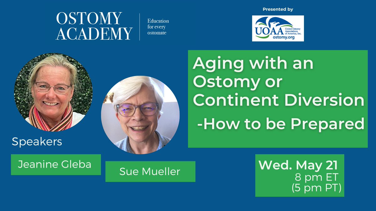 UOAA (@uoaa) on Twitter photo Join us and <a href="/UOAA_Advocate/">Jeanine Gleba</a> next week for #ostomyacademy itās never too early to start thinking of your future as you age with an #ostomy Learn more ostomy.org/ostomy-academy/ Join us and <a href="/UOAA_Advocate/">Jeanine Gleba</a> next week for #ostomyacademy itās never too early to start thinking of your future as you age with an #ostomy Learn more ostomy.org/ostomy-academy/