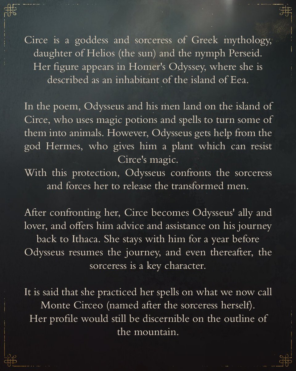 Maskless Ones,
Have you heard about Maga Circe? 👀
Let's explore her story in today's Oddities and Curiosities from Italy 🥰 :
#odditiesandcuriosities #italy #italianfolklore