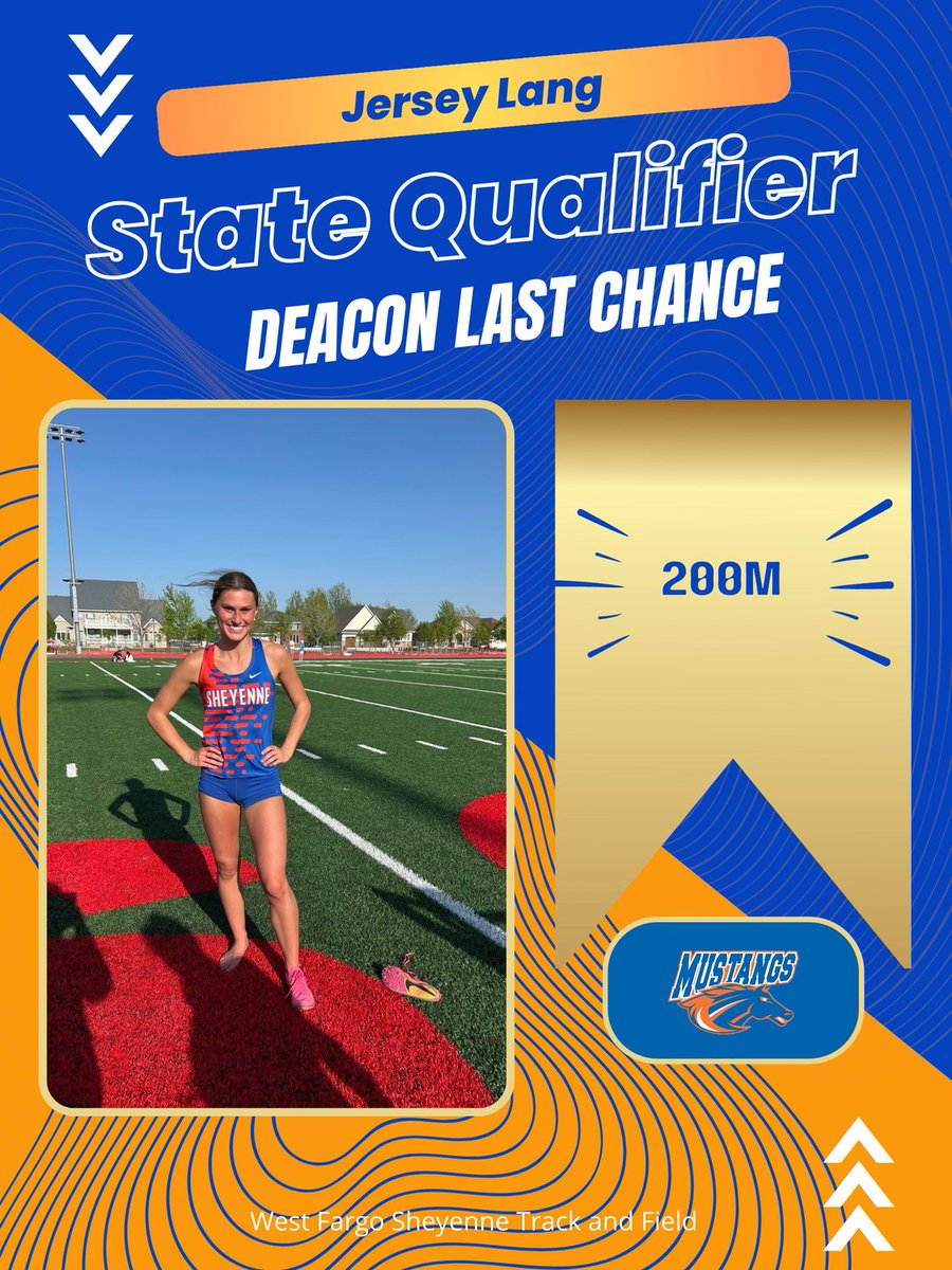 Congrats to Jersey Lang for qualifying in the 200m dash with a time of 26.78