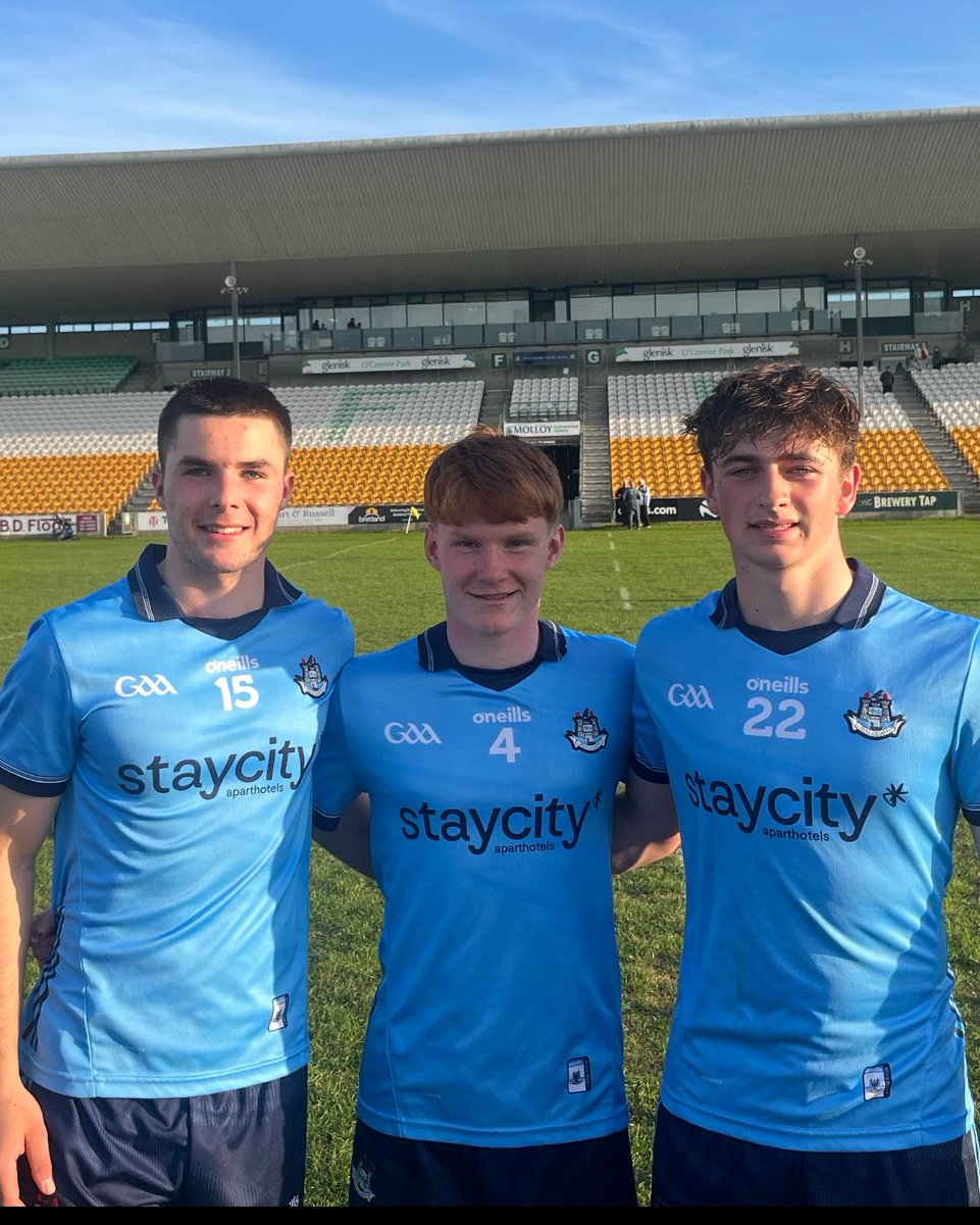 Well done to Daniel O’Kelly, Conor Quinn and James Norris on a fantastic win for Dublin U20’s over Galway in Tullamore 2-18 to 17pts, roll on Leinster Final next week!
