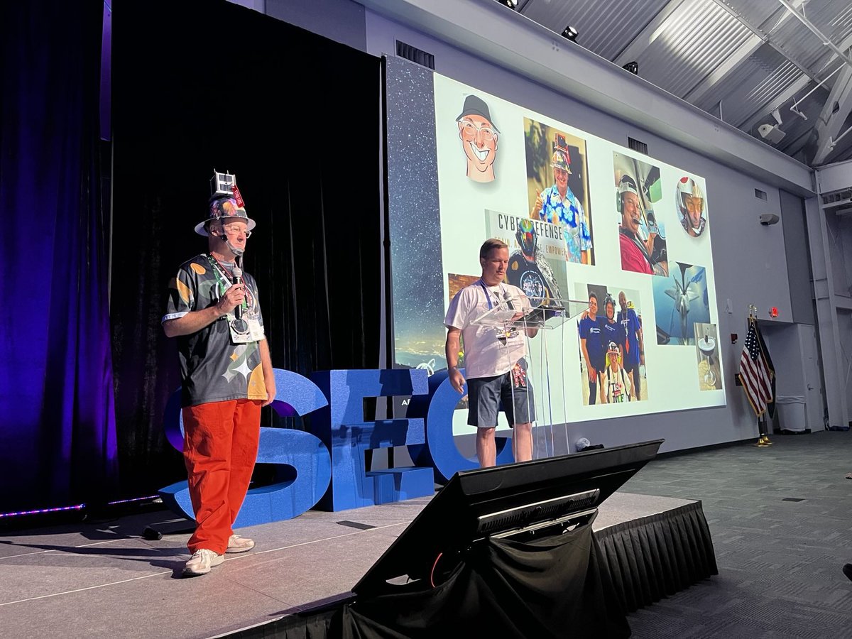 SecureAerospace's tweet image. What a great time at Hack Space Con. Thanks to everyone who showed up for our talk. It was great meeting so many new friends. We love sharing the story of the Aerospace Village!