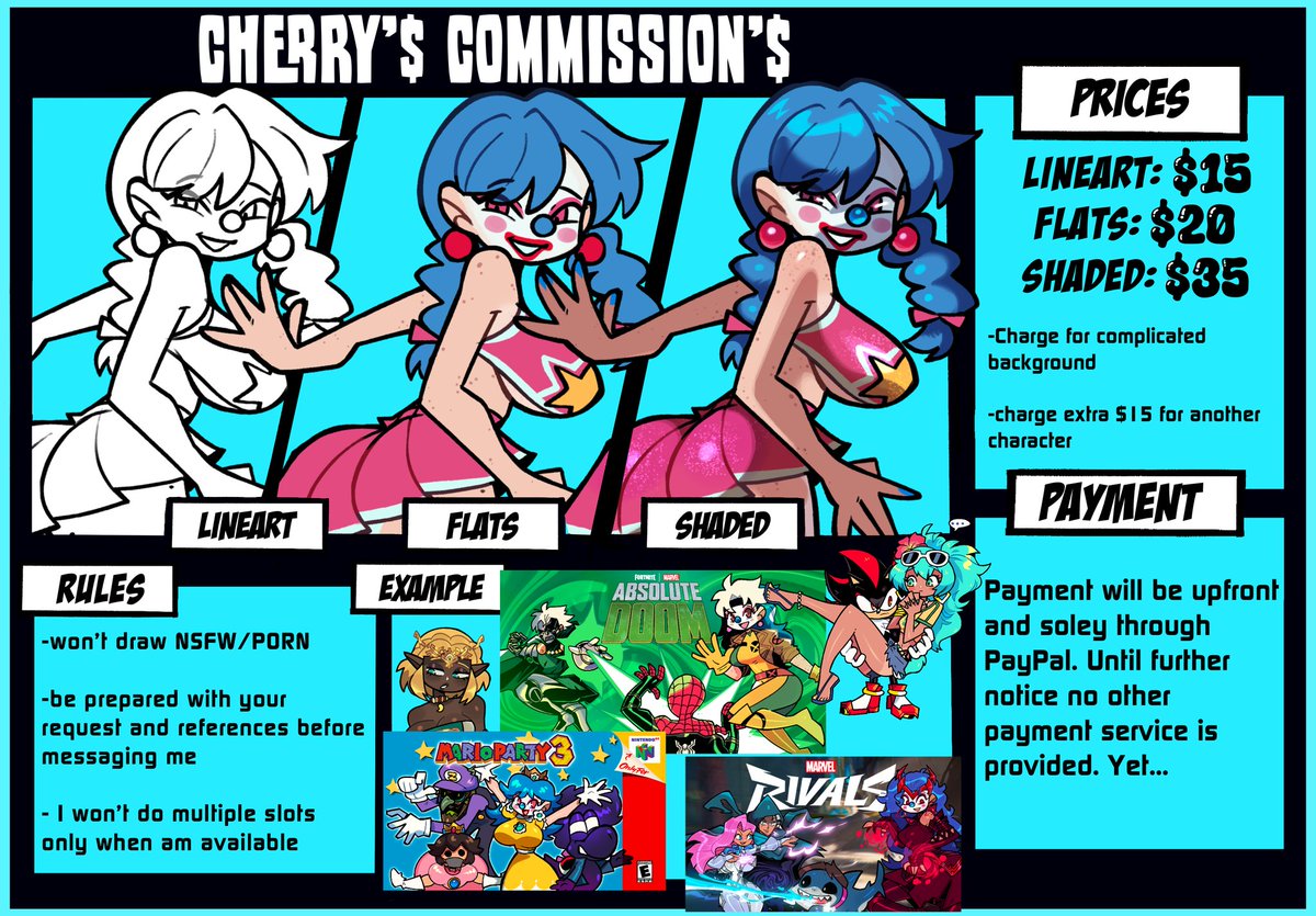 Cherry THEE clown commission closed TIRED tweet media