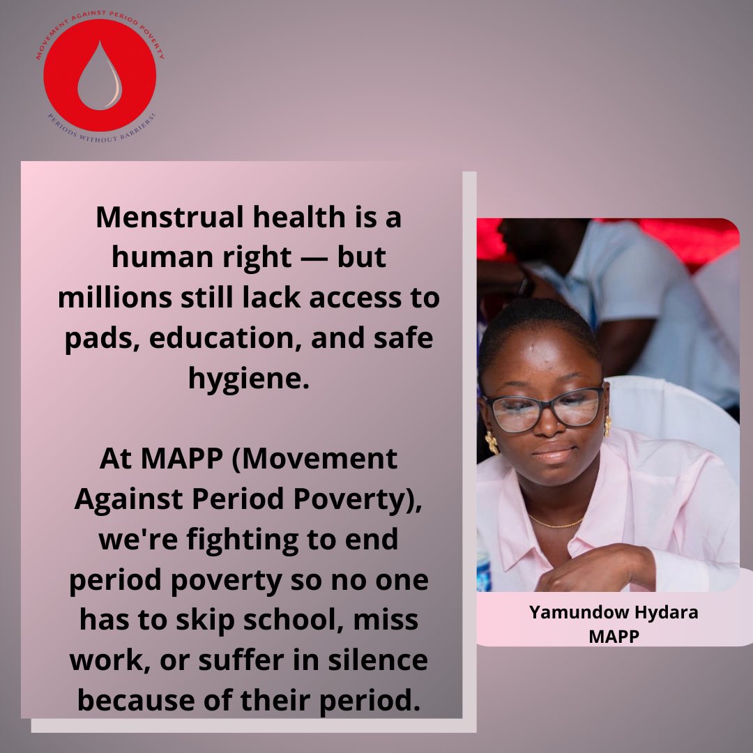Menstrual health is a human right — yet millions still lack pads, education &amp; safe hygiene.

At MAPP, we’re fighting to end period poverty so no one has to miss school, work, or suffer in silence.

#EndPeriodPoverty #MenstrualEquity #MAPP
