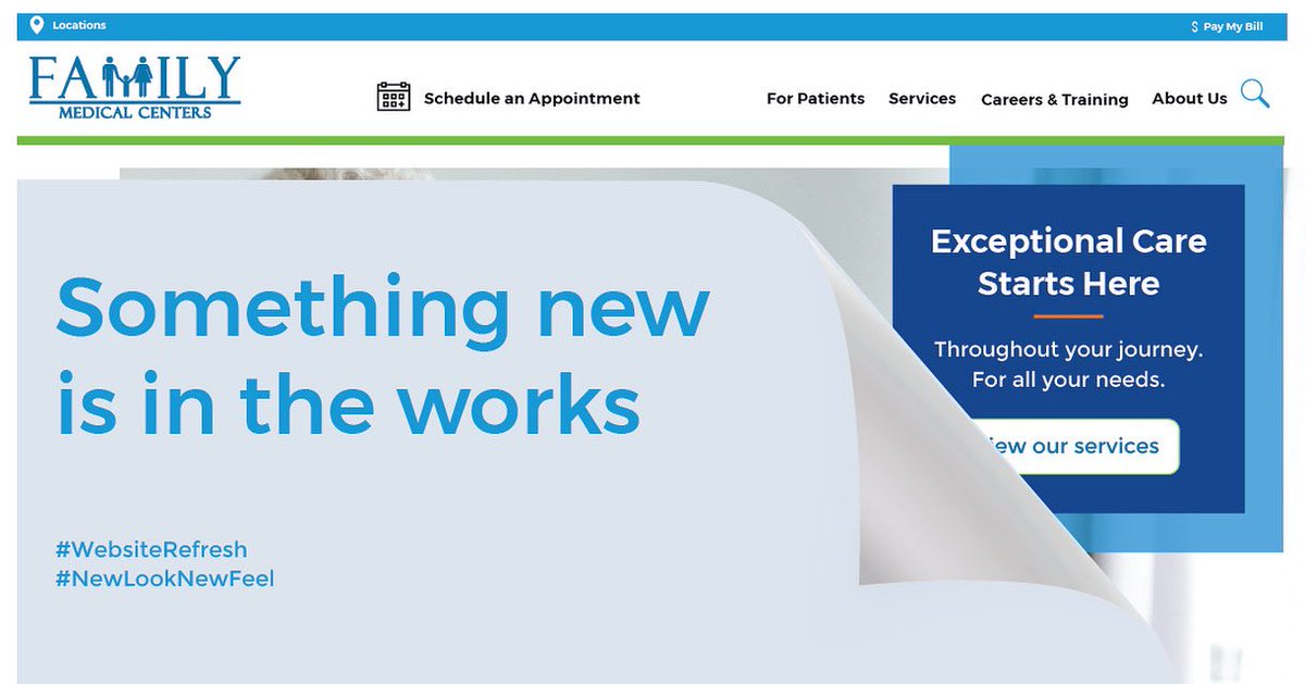 We’re about to hit refresh! 💻✨
A new look. A smarter, simpler site.
Same trusted care—now easier to access.
You’re at the center of it all.
#EvolvingWithYou #NewLookSameCare #PatientFirst #FamilyMedicalCenters