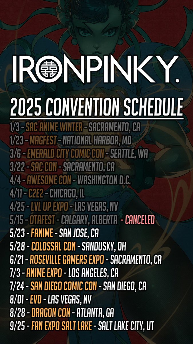 Unfortunately have to cancel on Otafest this year :( See yall at Fanime hopefully