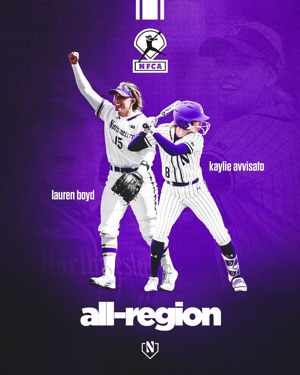Northwestern Softball (@nusbcats) on Twitter photo All-Region Recognition 🏅👏💜
Congratulations to Lauren Boyd and Kaylie Avvisato on earning <a href="/NFCAorg/">National Fastpitch Coaches Association</a> Great Lakes All-Region selections! All-Region Recognition 🏅👏💜
Congratulations to Lauren Boyd and Kaylie Avvisato on earning <a href="/NFCAorg/">National Fastpitch Coaches Association</a> Great Lakes All-Region selections!