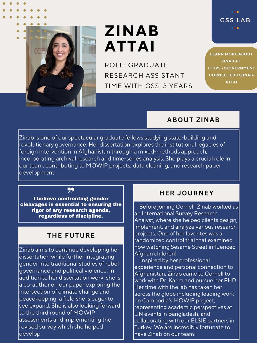 Gender and the Security Sector Lab (@gsslab) on Twitter photo It's been a minute since our last 🌟#StaffSpotlight🌟, but there's no better way to kick things off again than by highlighting <a href="/ZinabAttai/">Zinab Attai</a>!
Read all about her ⤵️ It's been a minute since our last 🌟#StaffSpotlight🌟, but there's no better way to kick things off again than by highlighting <a href="/ZinabAttai/">Zinab Attai</a>!
Read all about her ⤵️