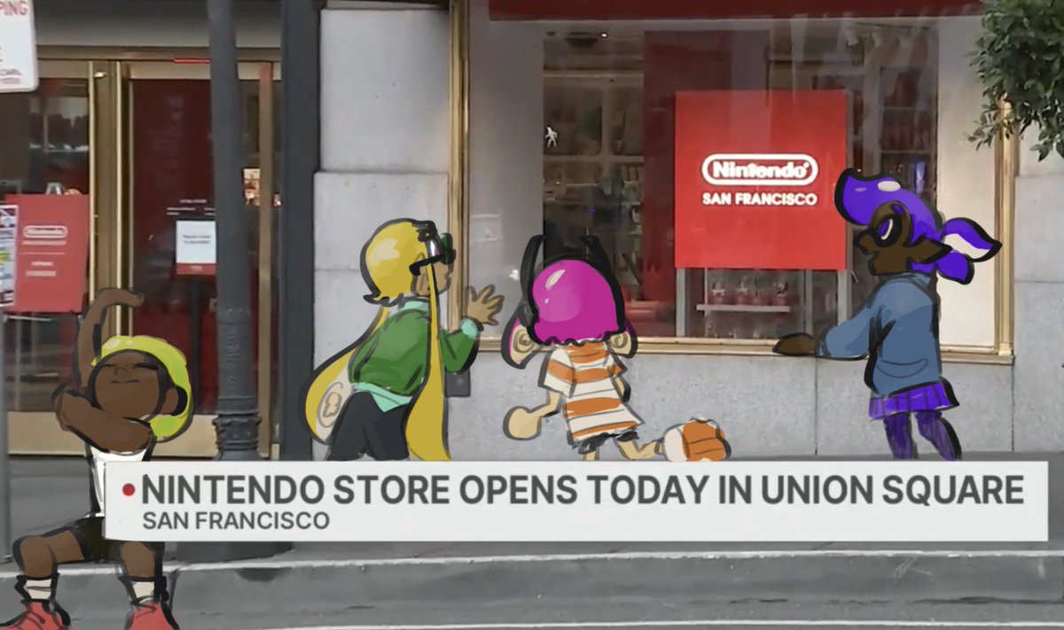 burntghosttoast's tweet photo. SF Nintendo store grand opening shares my 2nd year anniversary for Roll-R-Ink!! 
They’ve come such a long way since 2023, It’s a full time job making a dream come true~ Updates soon!
~ ~
#Splatoon3 #Splatoon https://t.co/lftJDv4OyI