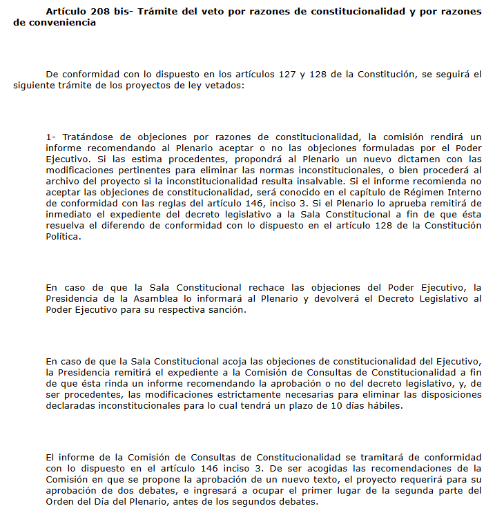 Una aclaración importante a raíz de que varias fracciones han dicho que van a "resellar" la ley sobre allanamientos.

En este caso no procede un resello. La Asamblea, si no está de acuerdo con el veto, traslada el asunto a la Sala Constitucional para que ella resuelva la