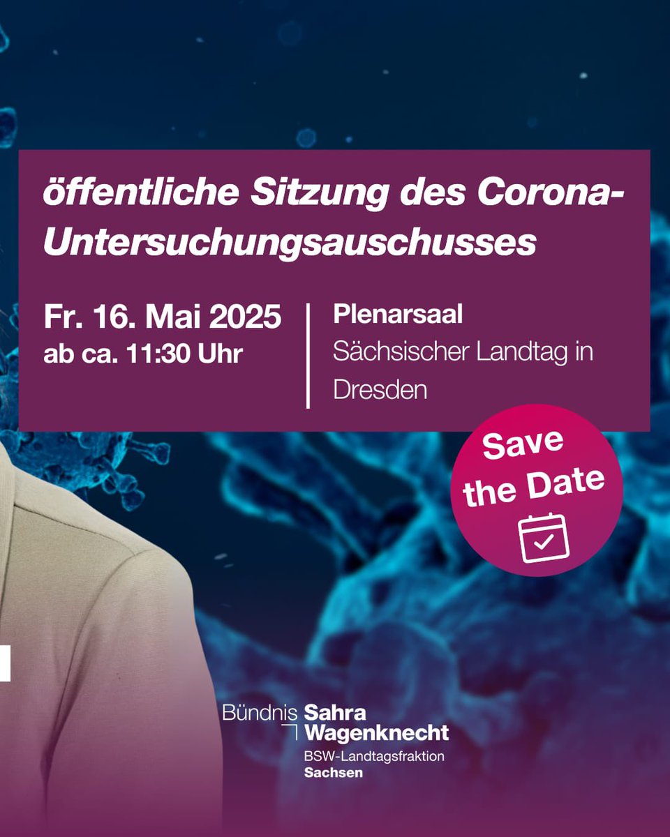Aufklärung statt Denkverbote:
Welche Rolle haben die Experten in der Pandemie gespielt, Herr #Drosten? Die BSW-Fraktion fordert Antworten zur Coronapolitik. 
Morgen wird der Virologe Prof. Christian Drosten als Sachverständiger im #Corona -Untersuchungsausschuss befragt.