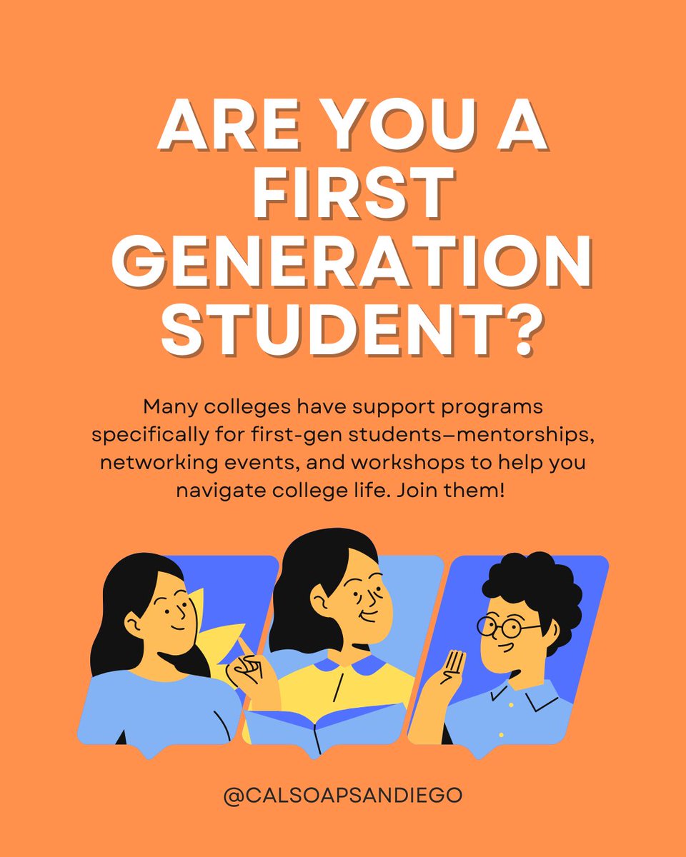:👀 First-gen and headed to college?
Many schools have programs just for you! 🙌
Think mentorships, networking events, and workshops to help you navigate college life.
✨ Don’t be shy—join in and get connected!
#FirstGenSuccess #CollegeTips #CalSOAP