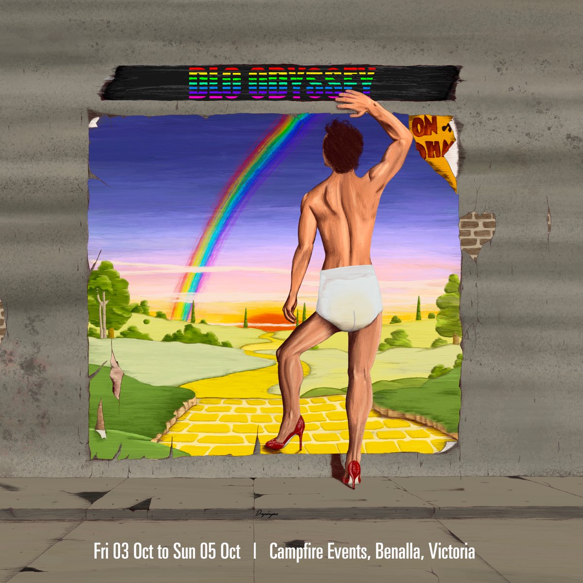 Our first big adventure, DLO Odyssey, is here! 

Join us, October 3rd–5th, for a weekend of padded play, community connection, and cheeky fun you will never forget. Learn more at thediaperedlandofoz.com, and follow us over the rainbow and into diapers.