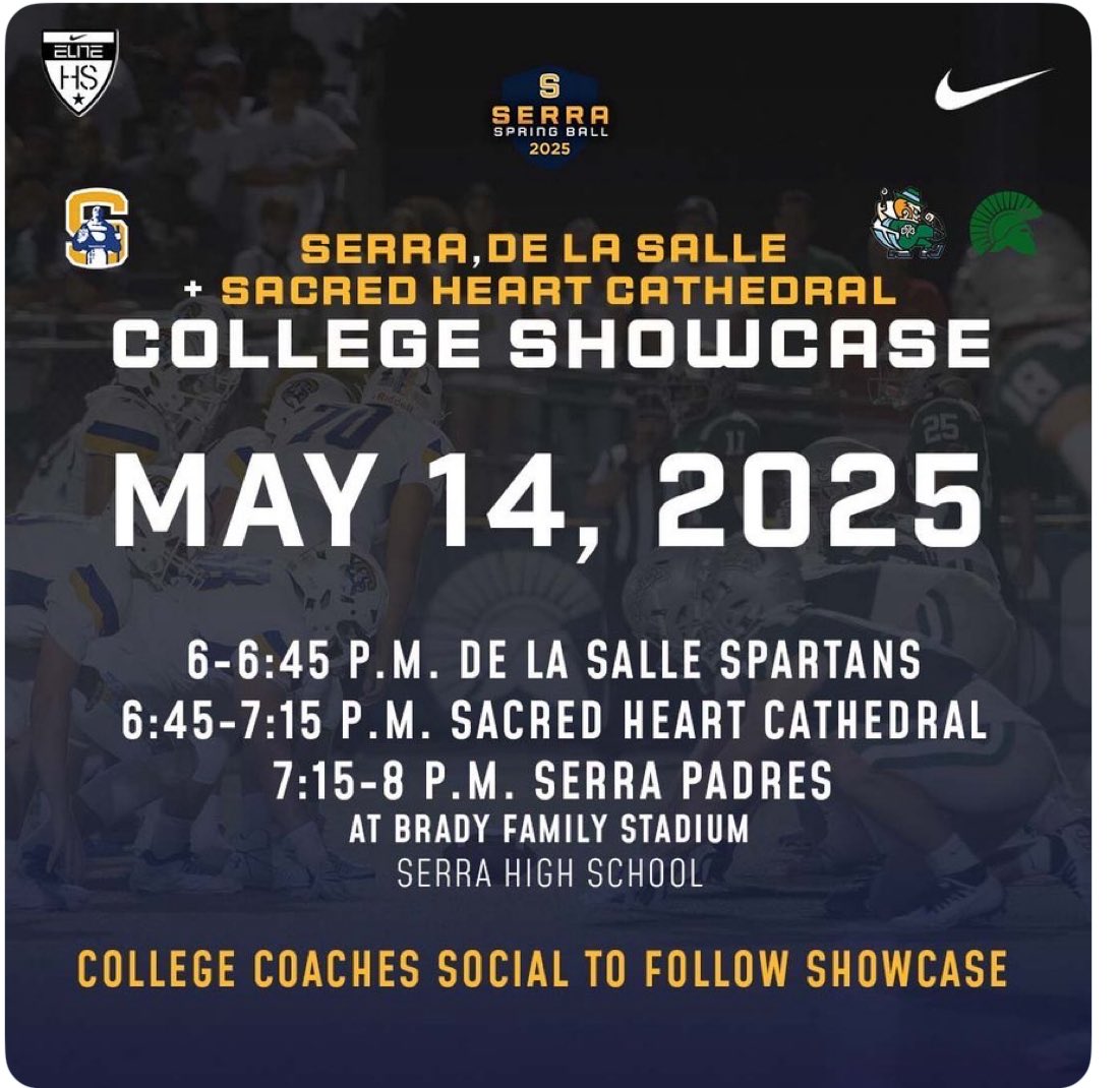 SHC FOOTBALL (@shc_football) on Twitter photo Thank you so much, <a href="/PadreFootball_/">Serra Padres Football</a>, for organizing such a fantastic showcase! We truly appreciated the opportunity to represent our school and community with Irish pride. 🍀
<a href="/SHCathletics/">Seamus</a> <a href="/evans_antoine/">Coach Antoine Evans</a> <a href="/CoachPatHolmes/">Coach Pat Holmes</a> <a href="/CoachFee10/">CoachFee10</a> <a href="/_kel2times/">Kel (Coach Kel)</a> Thank you so much, <a href="/PadreFootball_/">Serra Padres Football</a>, for organizing such a fantastic showcase! We truly appreciated the opportunity to represent our school and community with Irish pride. 🍀
<a href="/SHCathletics/">Seamus</a> <a href="/evans_antoine/">Coach Antoine Evans</a> <a href="/CoachPatHolmes/">Coach Pat Holmes</a> <a href="/CoachFee10/">CoachFee10</a> <a href="/_kel2times/">Kel (Coach Kel)</a>