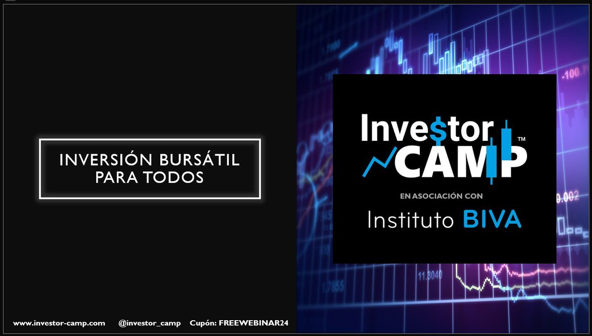 Estamos listos para nuestro tradicional Webinar Gratuito HOY a las 11:00 am hora de México. Una hora de nuestro Taller de Inversión Bursátil para Principiantes que ha entrenado a casi 6,400 personas desde 2019. Hay boletos disponibles: investor-camp.com/events/webinar…