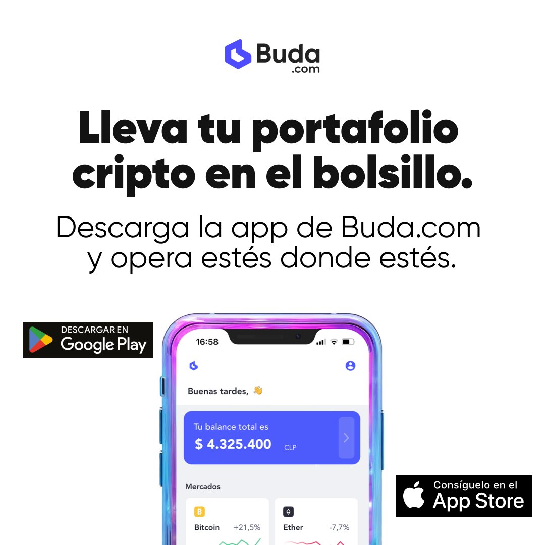 📱 Lleva tu portafolio cripto en el bolsillo. Descarga la app de  https://t.co/KttBJZyBLI y opera estés donde estés. Compra, vende y revisa  tu balance desde tu celular. 🔗 Disponible en App Store