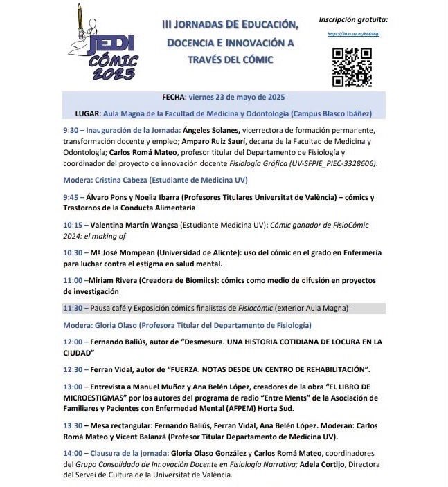 Fernando A. Navarro (@navarrotradmed) on Twitter photo III Jornada de Educación, Docencia e Innovación a través del Cómic
Valencia🇪🇸: <a href="/UV_EG/">Universitat València</a>, 23 de mayo.
Inscripción gratuita: docs.google.com/forms/d/e/1FAI… III Jornada de Educación, Docencia e Innovación a través del Cómic
Valencia🇪🇸: <a href="/UV_EG/">Universitat València</a>, 23 de mayo.
Inscripción gratuita: docs.google.com/forms/d/e/1FAI…