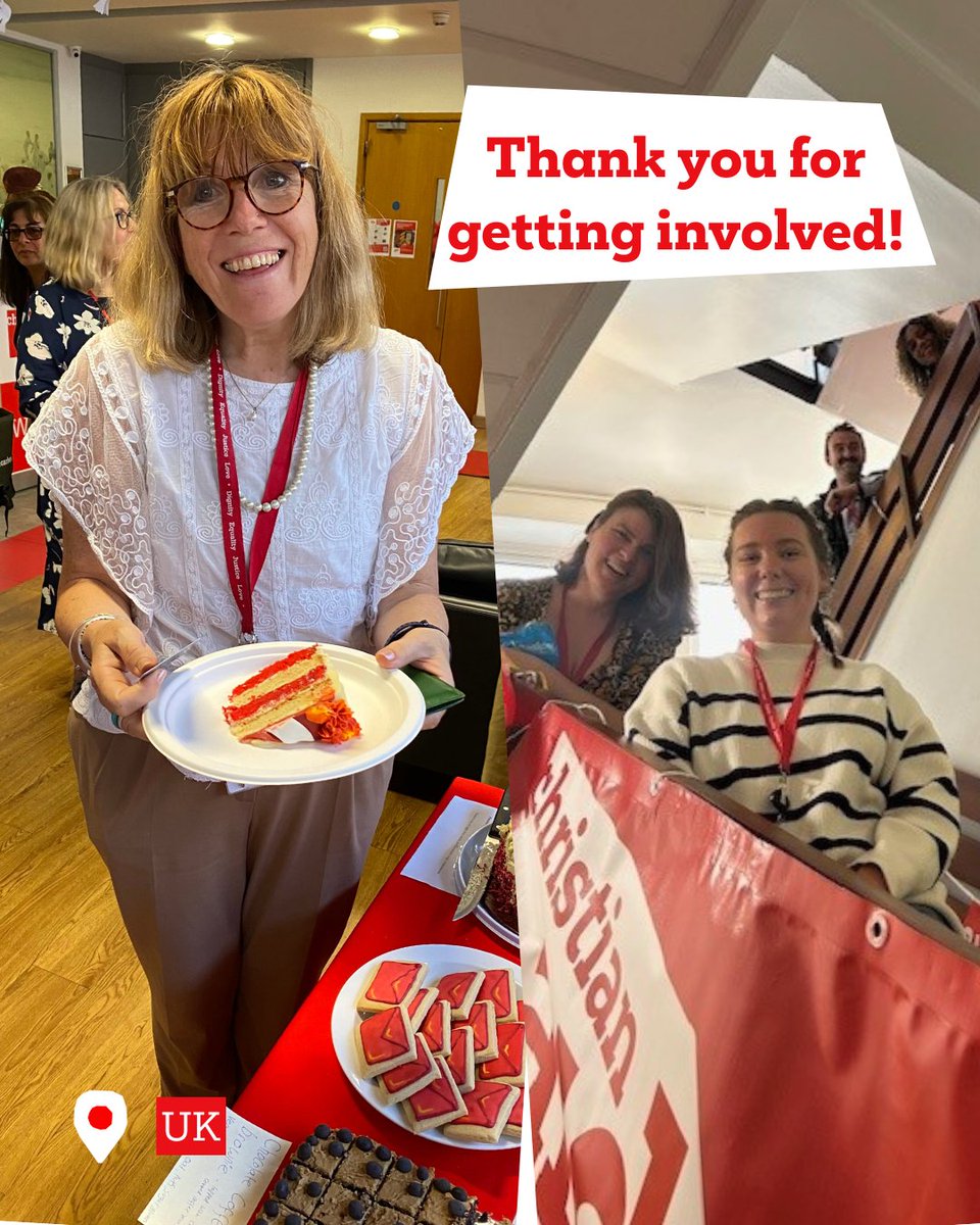 christian_aid's tweet photo. See how our teams around the globe are getting involved in #CAWeek25!

From wearing red, to bake sales &amp; team lunches our staff are standing in solidarity for the communities they serve.

This week is about coming together to give, act &amp; pray to help end poverty &amp; injustice 💪 https://t.co/rIaCmCns7F