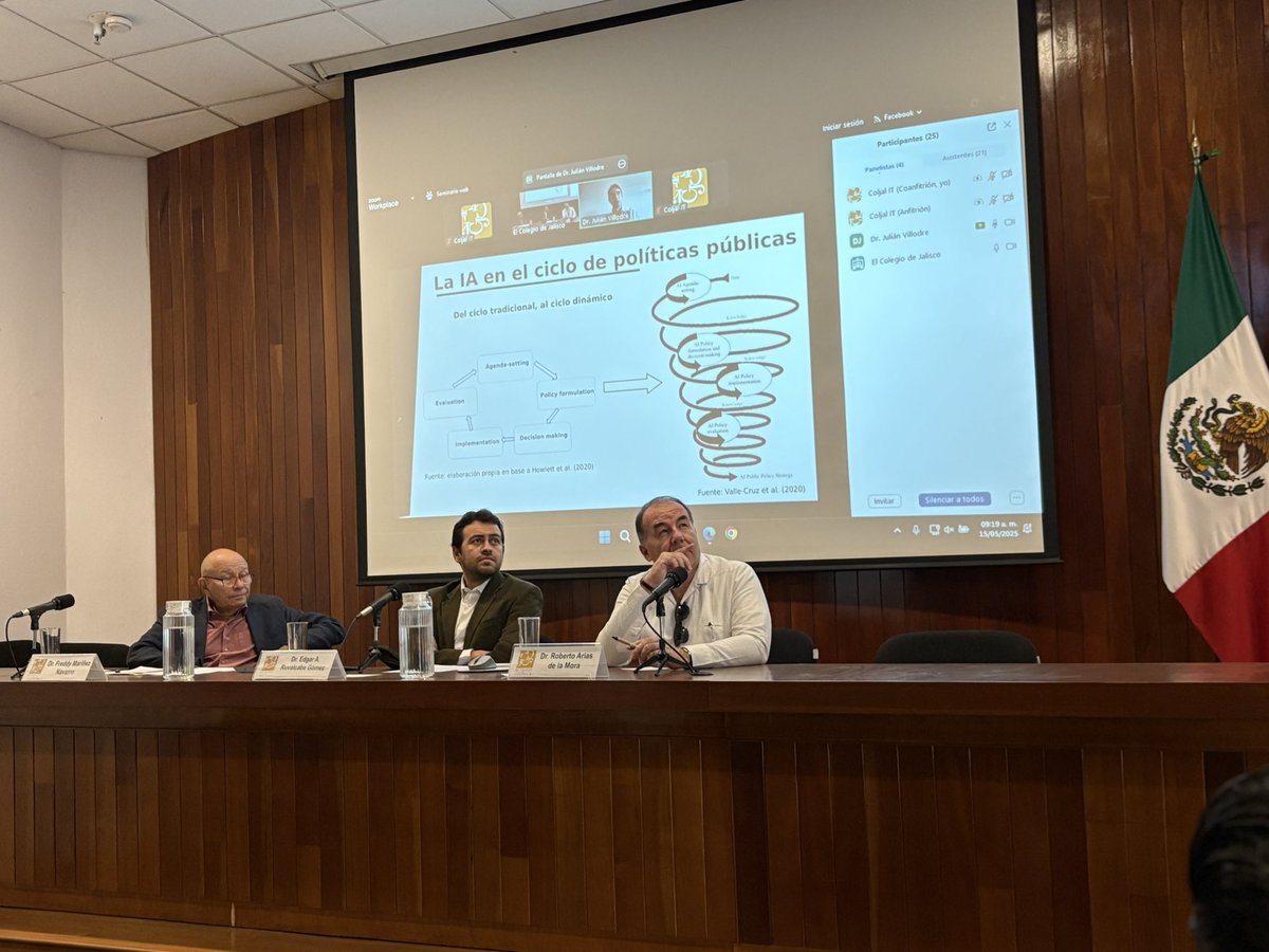 Victor Garcia (@victor_garciab) on Twitter photo En la Segunda Jornada de #InteligenciaArtificial y #PolíticasPúblicas que organiza el Dr. <a href="/EDGAR_RUVALCABA/">Edgar Ruvalcaba</a> y el Dr. Freddy Mariñez, inaugurada con la conferencia del Dr. <a href="/VillodreJulian/">Julián Villodre</a> en el <a href="/Coljalisco/">El Colegio de Jalisco, A. C.</a> En la Segunda Jornada de #InteligenciaArtificial y #PolíticasPúblicas que organiza el Dr. <a href="/EDGAR_RUVALCABA/">Edgar Ruvalcaba</a> y el Dr. Freddy Mariñez, inaugurada con la conferencia del Dr. <a href="/VillodreJulian/">Julián Villodre</a> en el <a href="/Coljalisco/">El Colegio de Jalisco, A. C.</a>