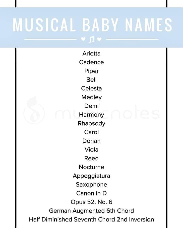Unify's tweet image. Know your musical baby names... 

#names #Music #babies #babynames