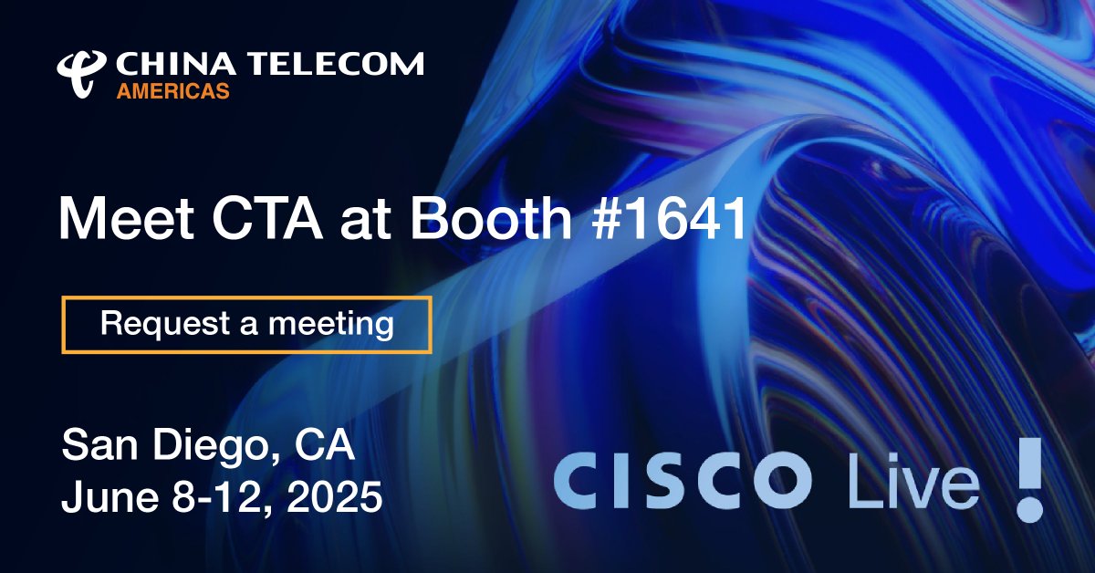 China Telecom Americas is heading to Cisco Live 2025 in San Diego! Stop by booth #1641 to meet our team, pick up a panda, and discover how we help businesses expand into APAC and China. Book a meeting with us: ctamericas.com/events/cisco-l… #ciscolive2025