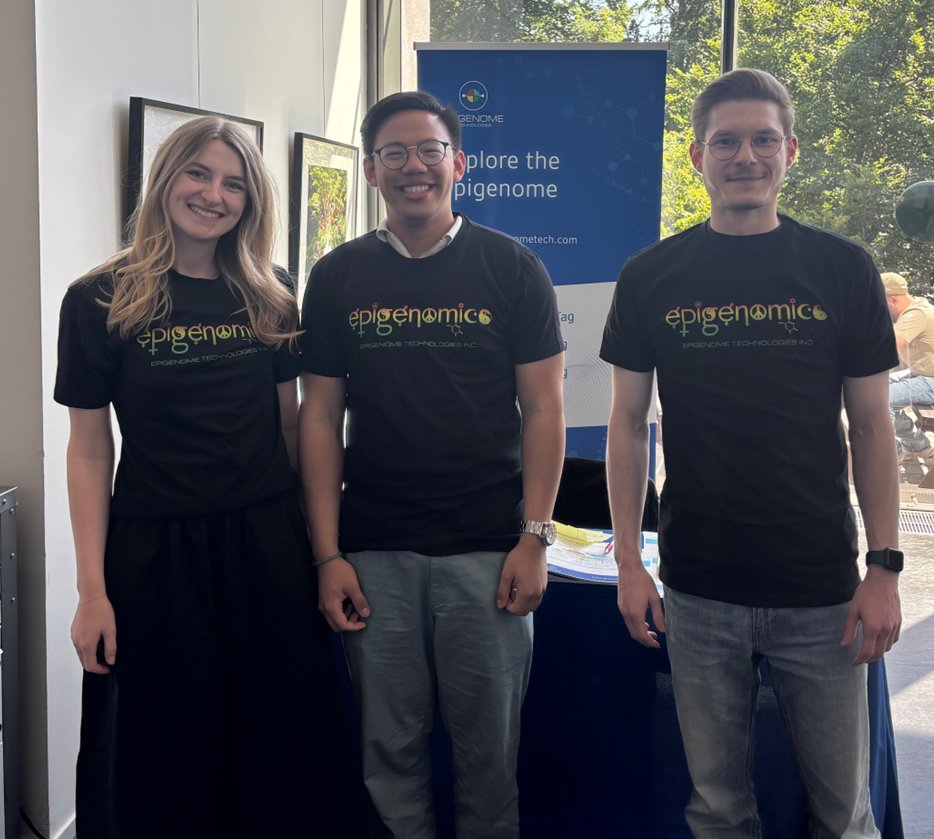 EpigenomeTech's tweet photo. Meet the winners of our T-shirt raffle at the EMBL Conference on Chromatin & Epigenetics!!!
Congratulations to:
Rachael Matthews - University of Cambridge, UK
Joshua Danac - University of Cambridge, UK
Felix Diegmuller - University of Giessen, Germany https://t.co/hSjpdNHU0m