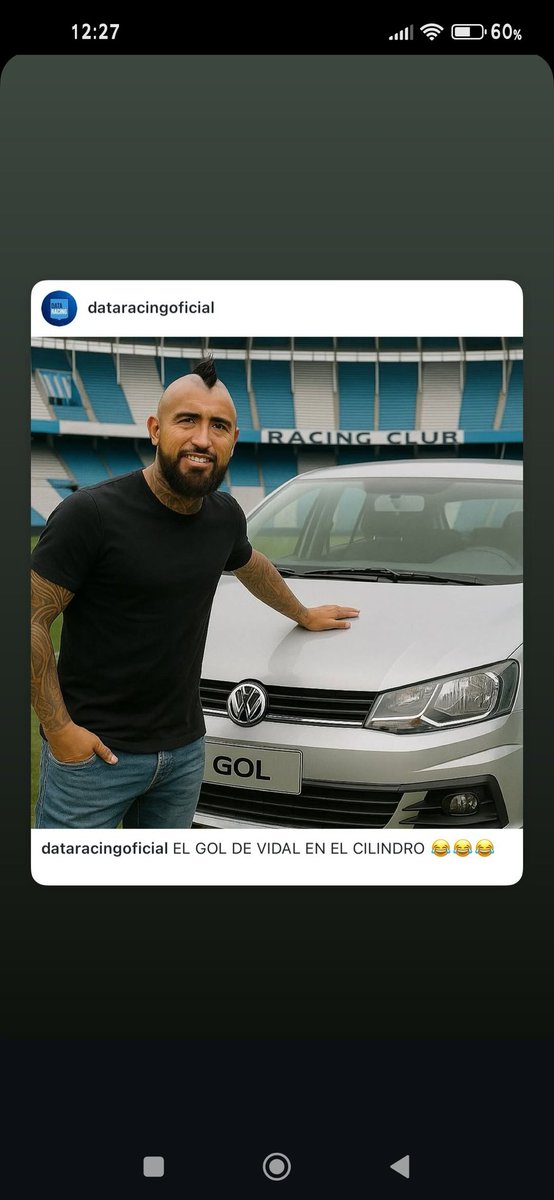 gus_saca's tweet photo. @ColoColo  @kingarturo23  que lindo tu gol Arturito.....manejas parado??? https://t.co/WJvD9xQe6Y