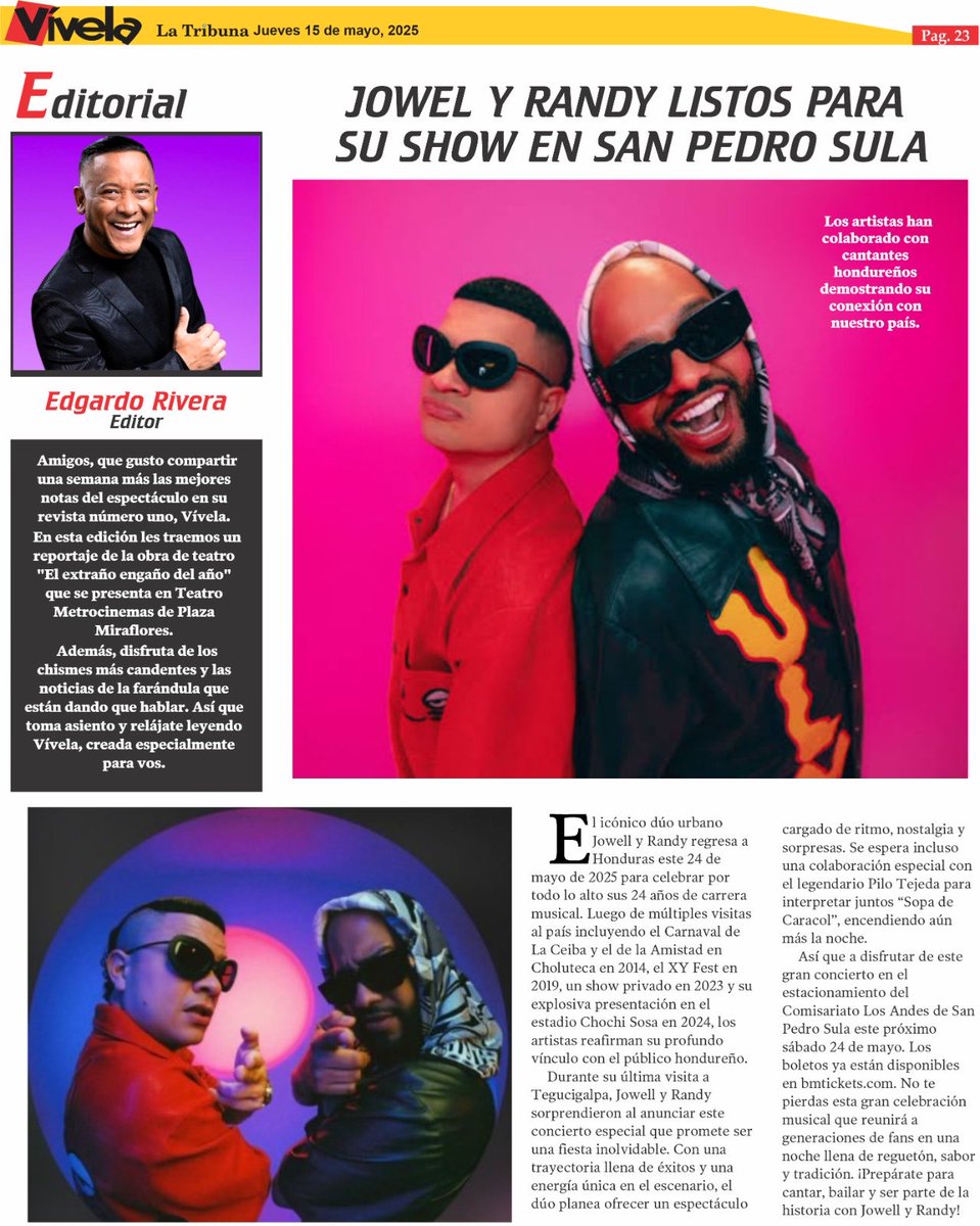 🔶️ Mas farándula, mas espectaculo este jueves en la edición impresa y digital PDF de tu <a href="/revistavivela/">Vivela al 5404</a> en Diario La Tribuna. Editor: ⁦<a href="/edgardoriverah/">Edgardo Rivera</a>⁩ 📱🗞📰💻