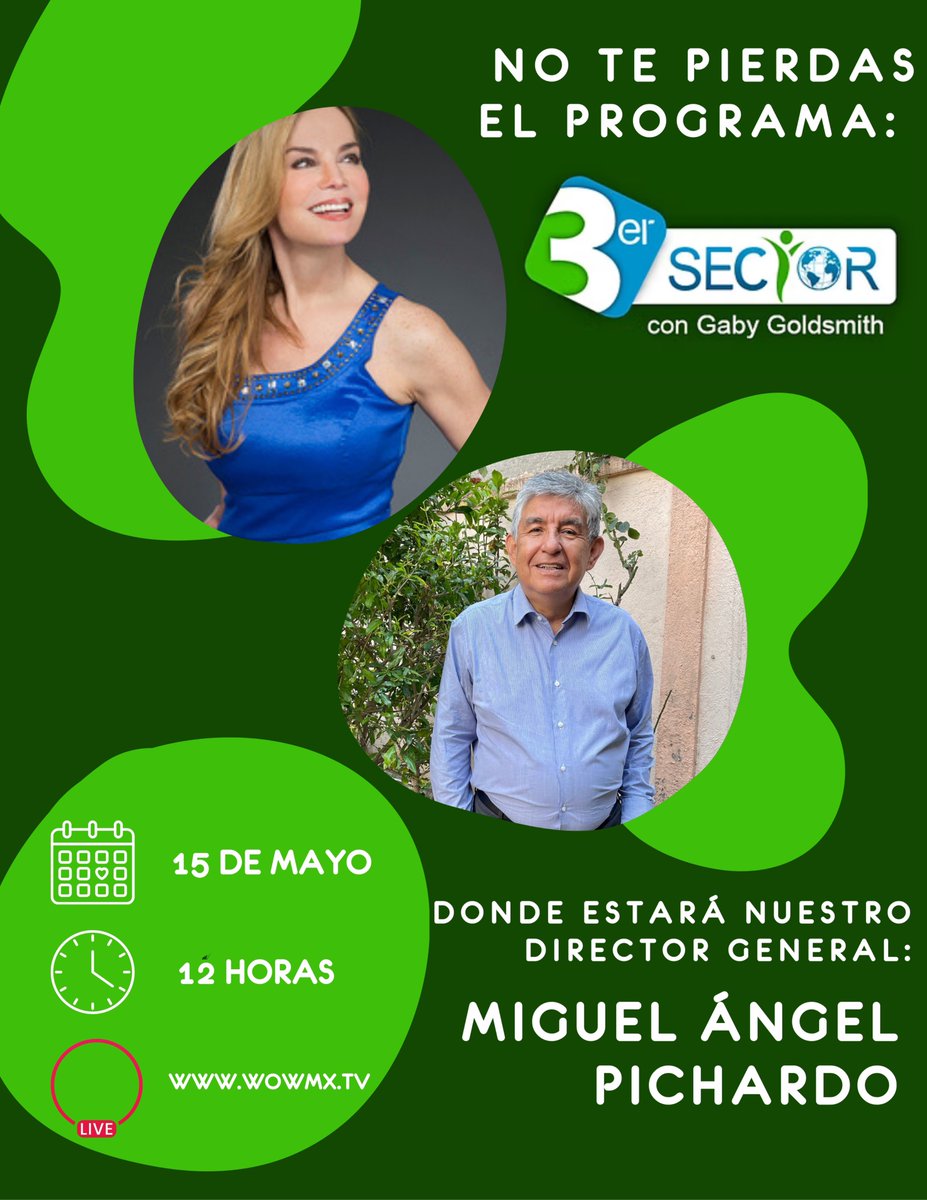 ¡Conoce lo que hacemos por la protección de la niñez!

No te pierdas el programa "Tercer Sector" con Gaby Goldsmith, hoy a las 12 horas, donde estará nuestro director general, Miguel Ángel Pichardo, compartiendo las acciones de nuestra fundación.

👀👉 wowmx.tv