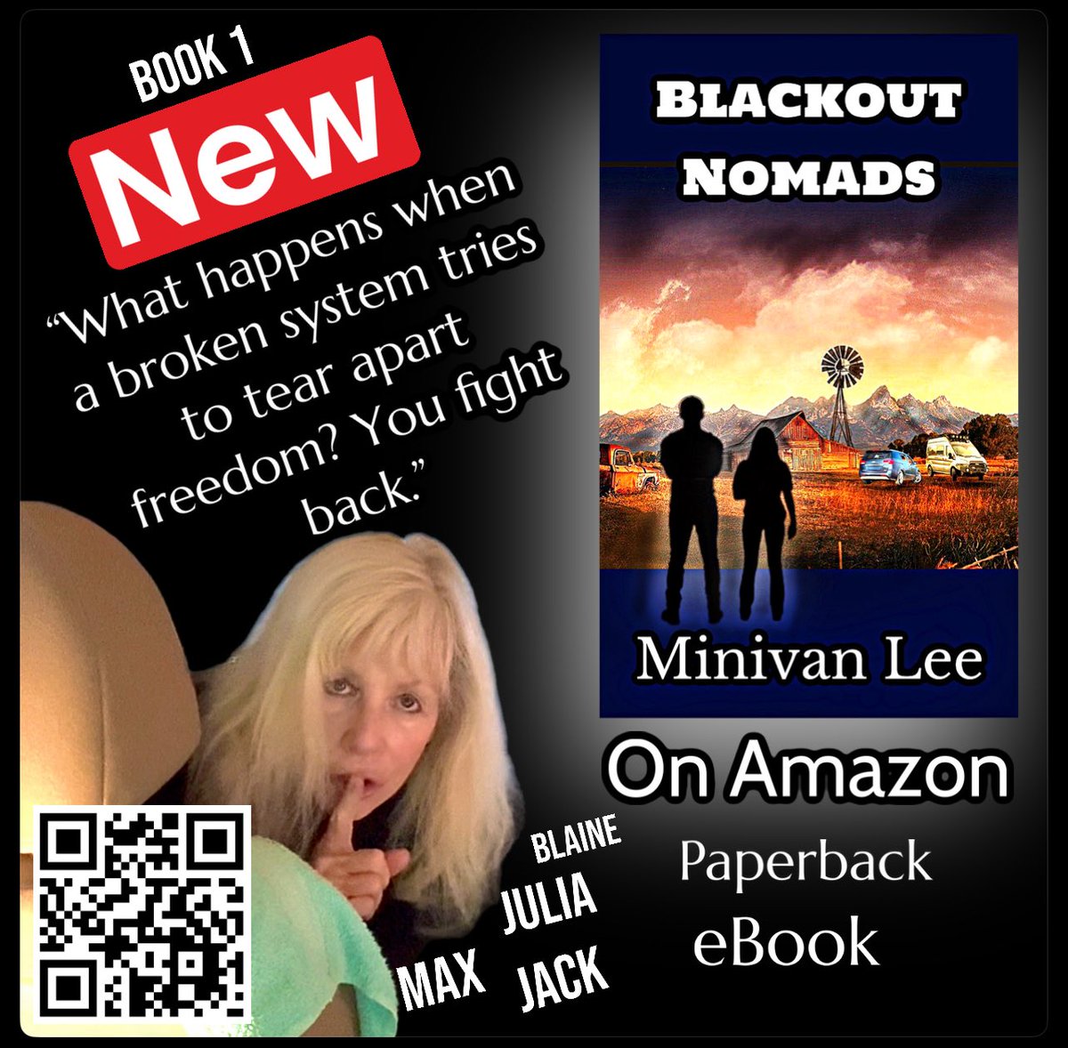 amzn.to/43Xymvc
What happens when freedom is outlawed?
Meet the nomads who fought back.
amzn.to/43Xymvc
NEW- BlackOut Nomads - Van Life Thriller  
#BlackoutNomads #VanLifeThriller 
#minivanlee
They thought freedom was still legal.