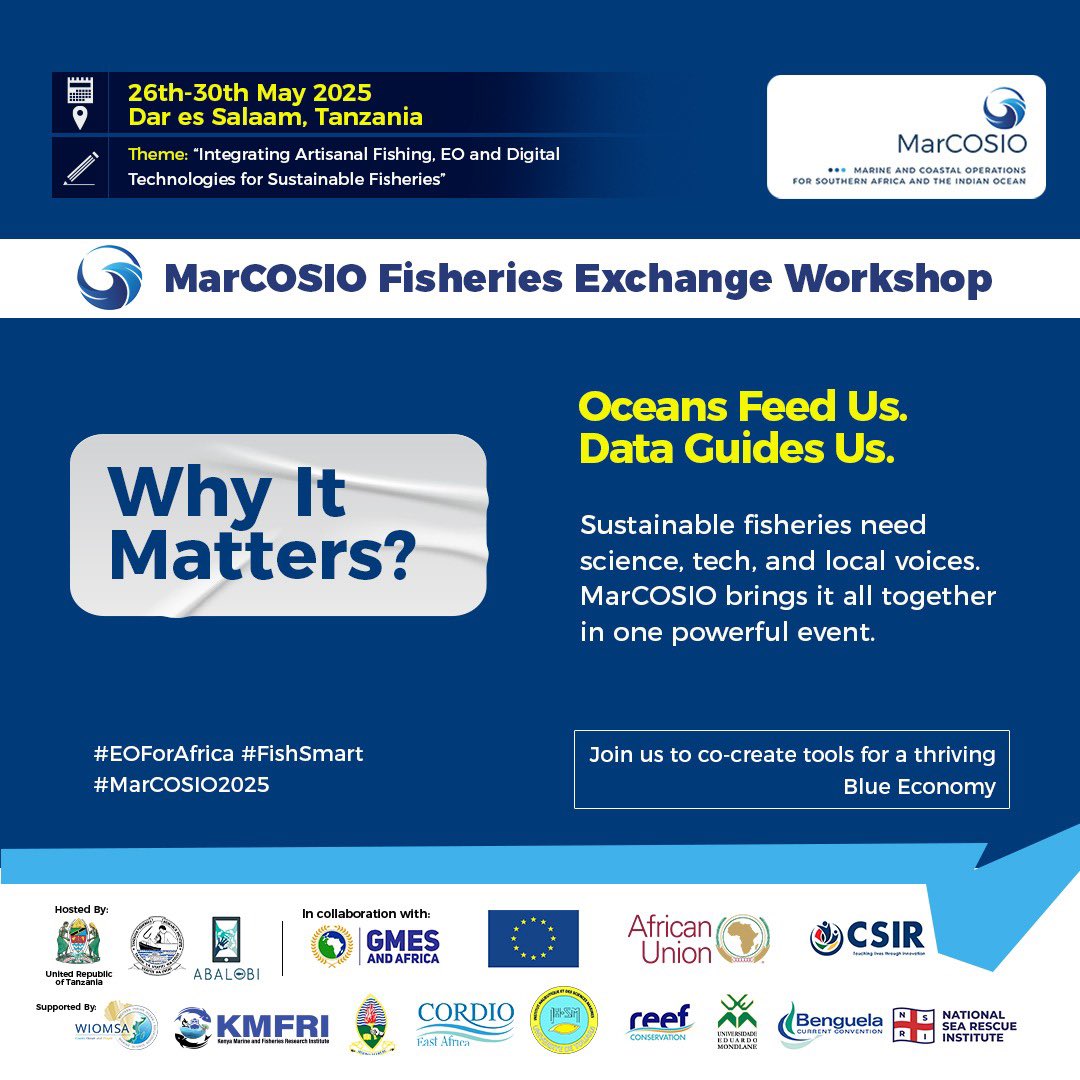 Why it matters:
Sustainable fisheries = food security, jobs, and healthy oceans.
At #MarCOSIO, we’re bridging artisanal knowledge + tech for smarter, fairer, bluer futures.
<a href="/TAFIRI_TZ/">TAFIRI</a> <a href="/abalobi_app/">ABALOBI</a> 
#FisheriesInnovation #SmartCoasts #GMESandAfrica