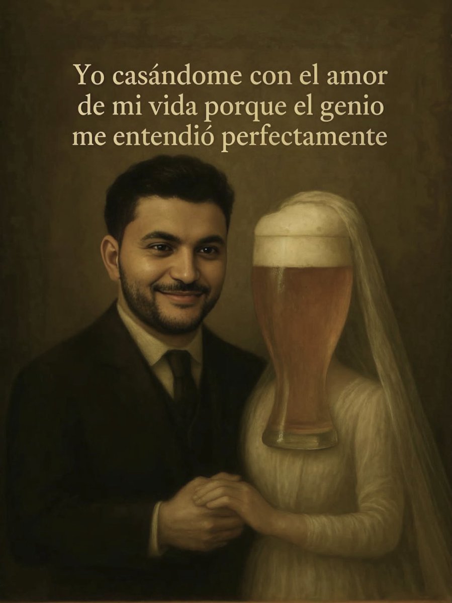 BirraYBellota's tweet photo. Lo mejor que me pudo pasar fue pedir un deseo y que el genio tuviera buen gusto 🍺💍
No es solo cerveza... es mi media naranja fermentada 🤝❤️🔥
#CervezaEsAmor #MemesDeCerveza #BirraTime #BeerLovers #HumorCervecero #CasadosConLaBirra #Cervezalover #FunnyMemes #GenioDelHumor https://t.co/fciYocwCG2