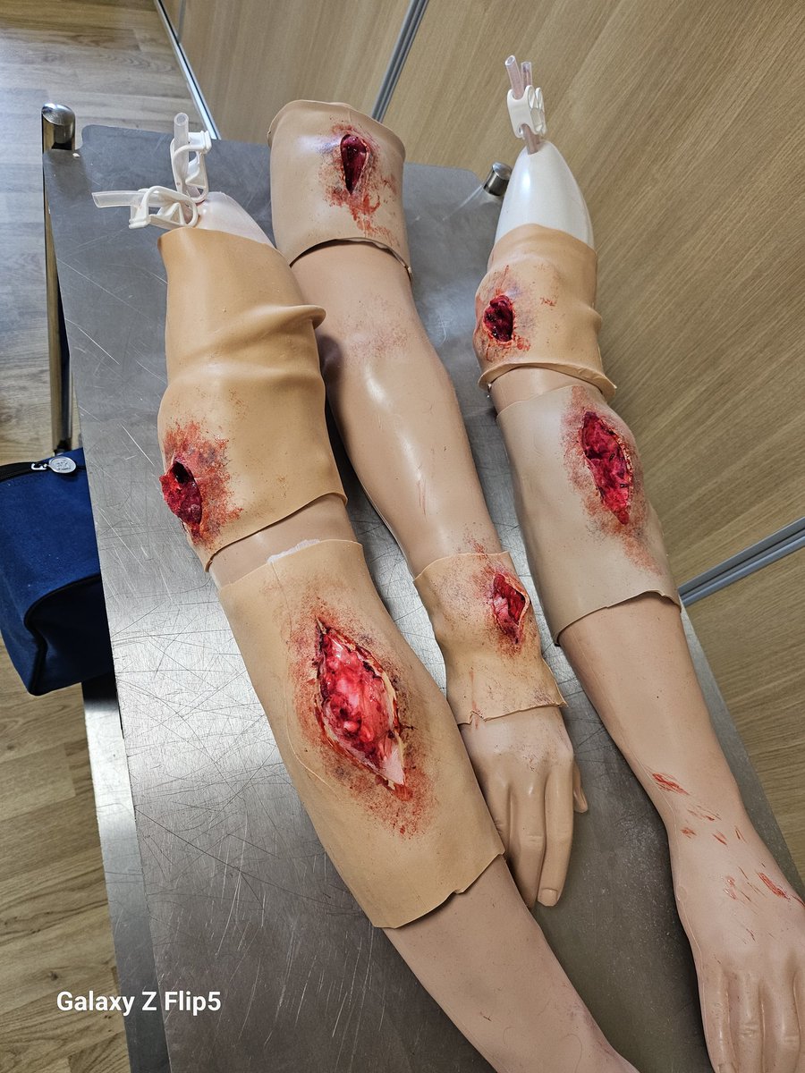 cazandal's tweet photo. ATLS @CHFTNHS  @ChftmedicalE Learning Centre today,  resus team asked if I could help out with some trauma limbs, to allow candidates to pack the wounds. Great feedback from the team,  facuty &amp; candidates. #HappySimTech #SimulationRocks #SimTechsRocks https://t.co/AFKYcbiteE