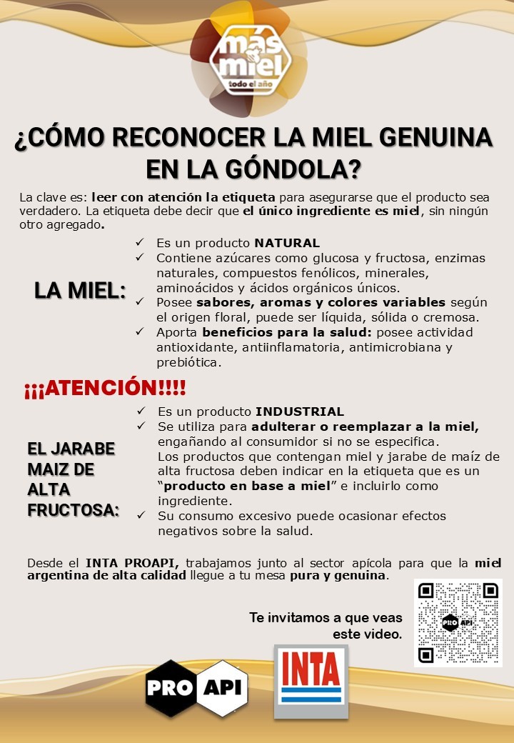 #semanadelamiel2025 #mielgenuina🐝En el marco de la #semanadelamiel20255, que tiene como objetivo poner en valor la contribución de INTA Proapi a la producción de miel argentina de alta calidad queremos compartirles este material que les permitirá distinguir la miel genuina.
