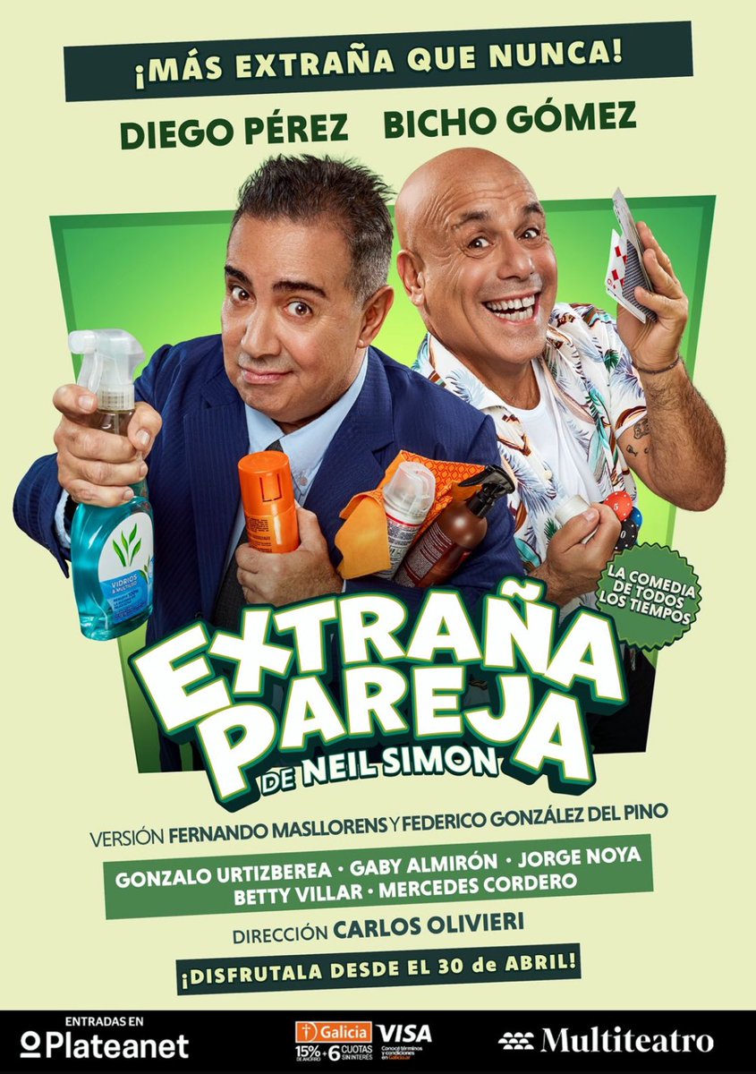 📣 Informamos que la función de esta noche se suspende por prescripción médica indicada al Sr. Diego Pérez, originada ante un control de salud en proceso.
La temporada se retomará mañana. Las entradas se cambian o devuelven por los mismos canales por donde fueron adquiridas.