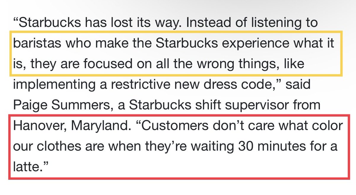 br0sint's tweet photo. @fox12oregon Ughhhh… why does it take 30min to make a latte there?  😳 
Someone #FirePaigeSummers — if you’re managing a Starbucks that takes a half hour to get your coffee order completed, you have far more to worry about than what type of T-Shirt you/your staff wear.. https://t.co/saaIu7x9wH