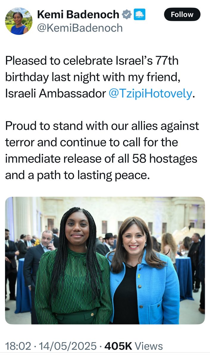 Hoarder55's tweet photo. @KemiBadenoch @TzipiHotovely Everyone should keep a screenshot of this for the #GazaGenocide trials
#GazaHolocaust #TheSettlers #ZionistLandGrab
#GazaOccupation https://t.co/AVBNuEu2mg