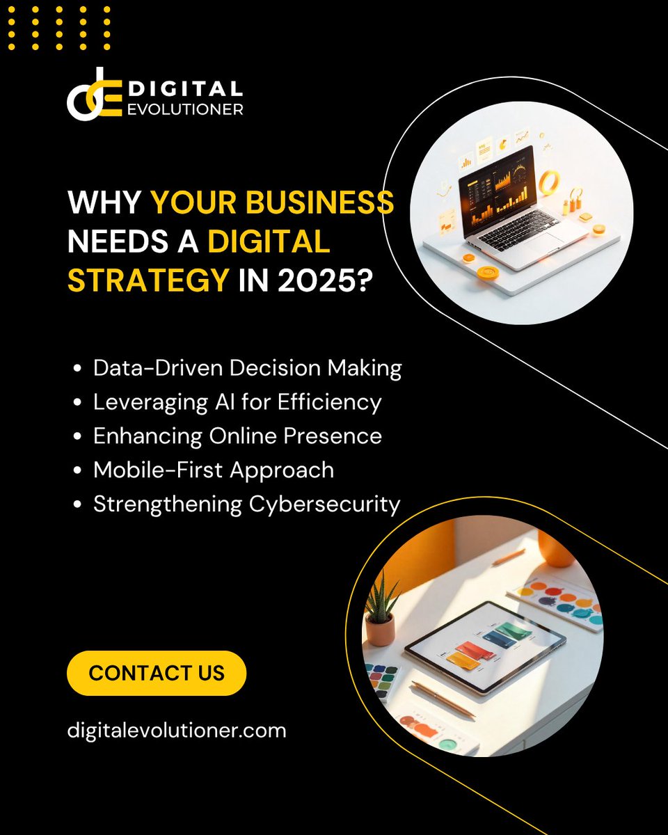 digievolutioner's tweet photo. 🚀 2025 is here — is your digital strategy ready?

From AI to mobile-first design and smarter data — the future belongs to those who adapt. 🌐✨

Let’s build a strategy that grows with your goals.
📩 DM us to get started or visit https://t.co/fRYst4YtCa

#digitalevolutioner https://t.co/aIAR3Z1Ljh